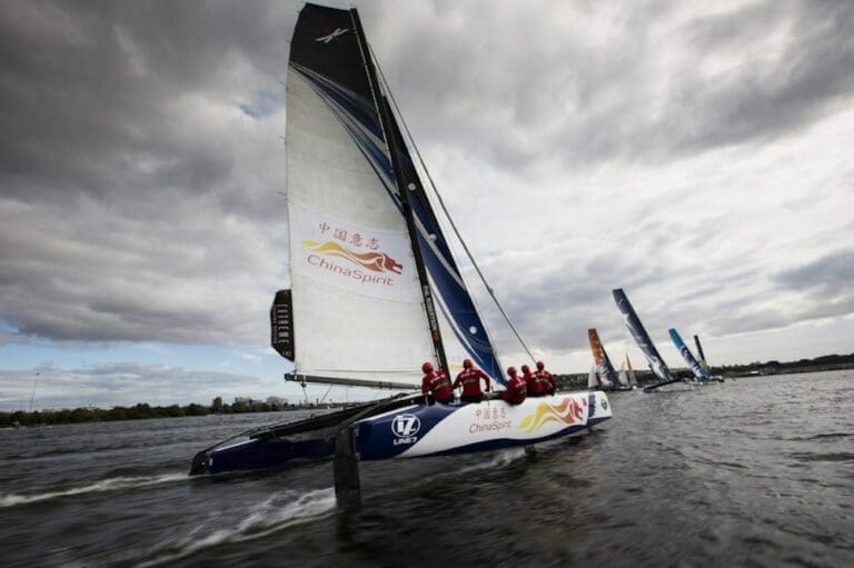Extreme Sailing Series Cardiff 2014 Catamaran Racing