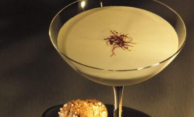 Golden Saffron Martini Whisky Cocktail