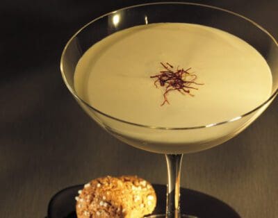 Golden Saffron Martini Whisky Cocktail