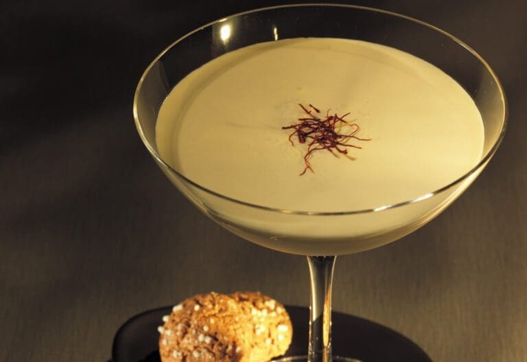 Golden Saffron Martini Whisky Cocktail