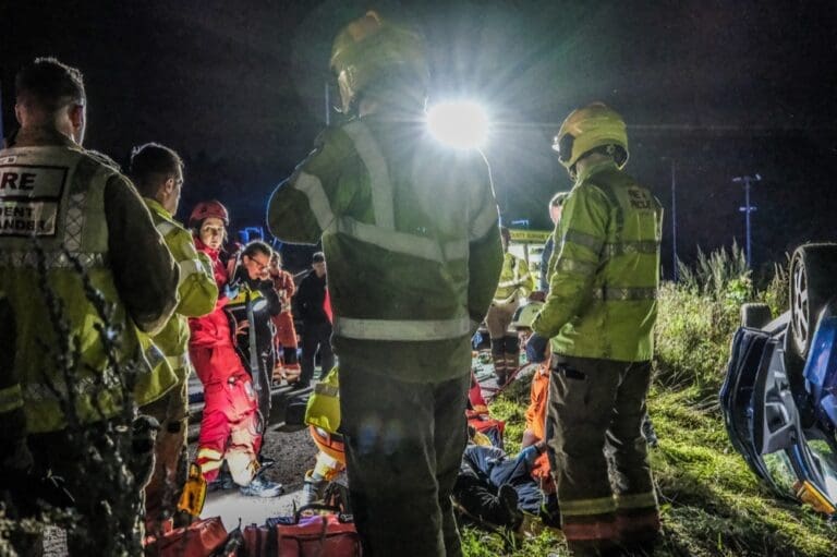 Heroes of Our Time 3: Great North Air Ambulance Service: Car Accident Rescue Training At Night