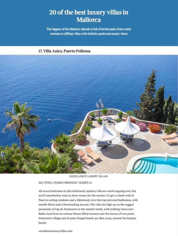 Rent Holiday Homes Excellence Luxury Villas Press Reviews