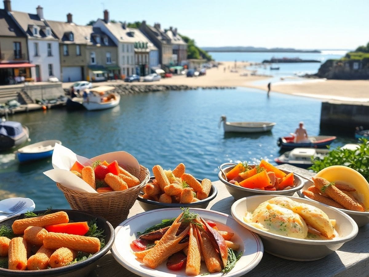 Frutti di mare costieri e paesaggi di Rennes, Bretagna, Francia.