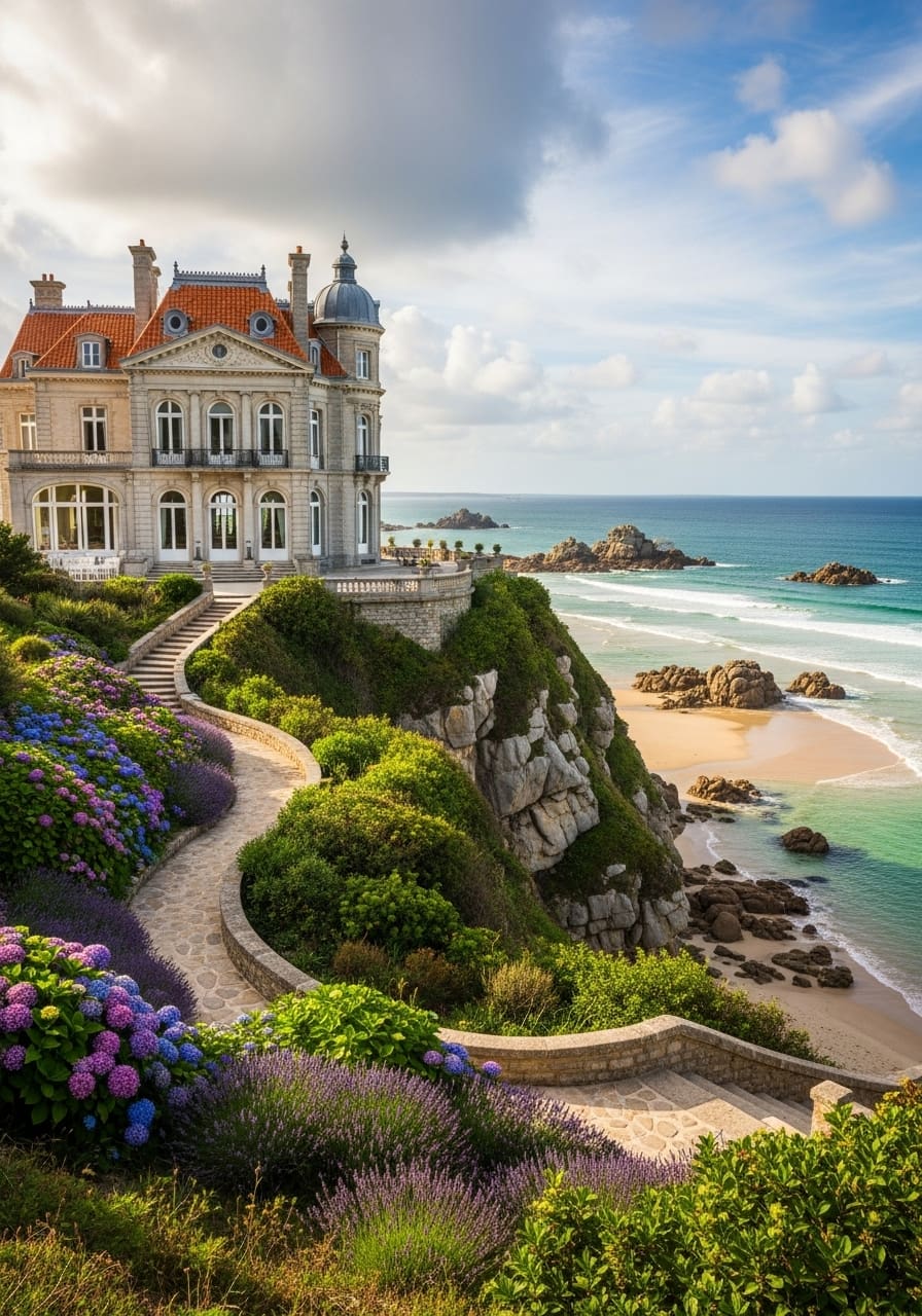 Luxury villa Brittany France — Atlantic coast granite manor