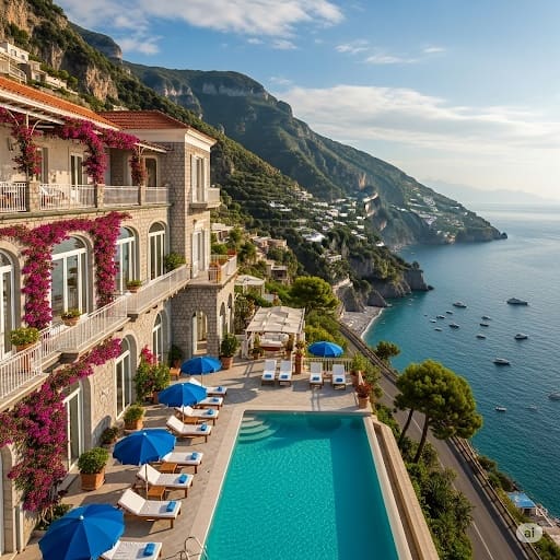 Luxury villa rental Amalfi Coast Italy — clifftop private estate Mediterranean sea