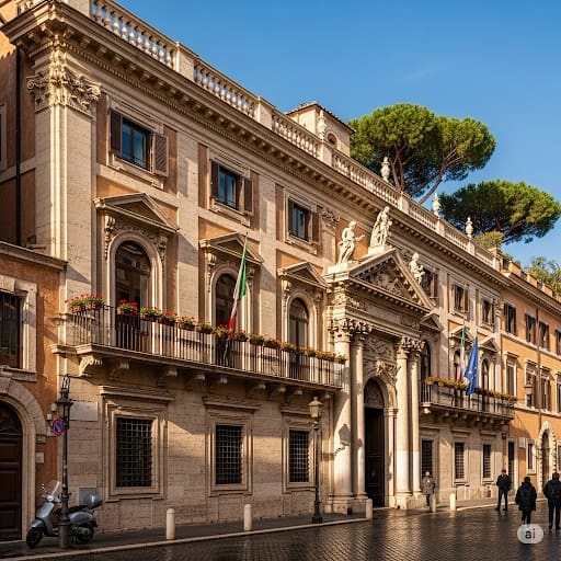 Luxury palazzo rental Rome Italy — historic private residence courtyard