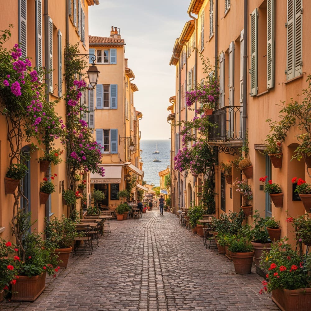 Antibes old town cobblestone streets South of France holiday