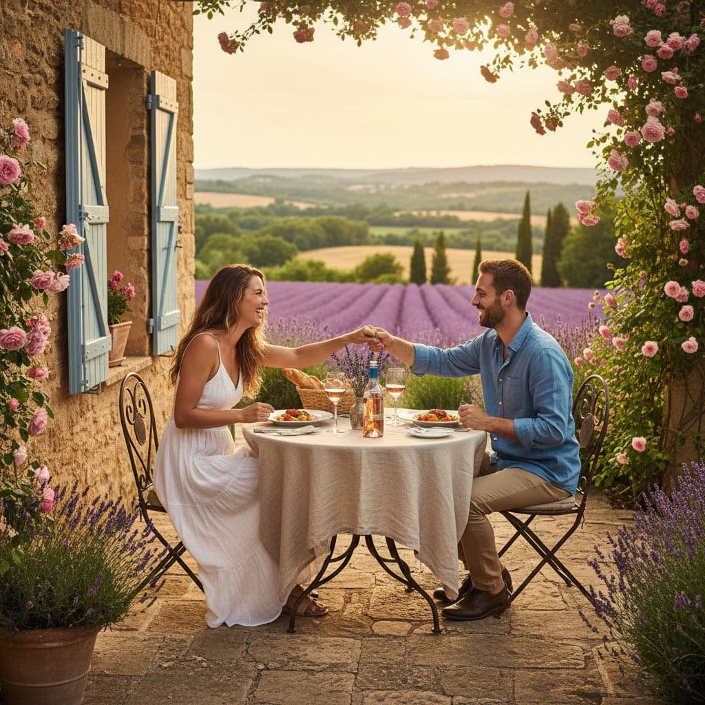 Romantic couple luxury villa rental Provence France — private pool
