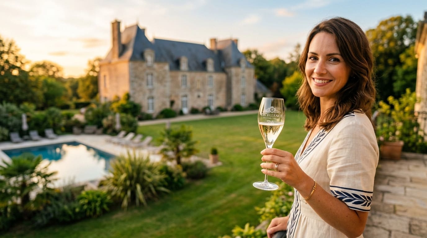 Excellence Luxury Villas — champagne at a private château in France with pool and gardens