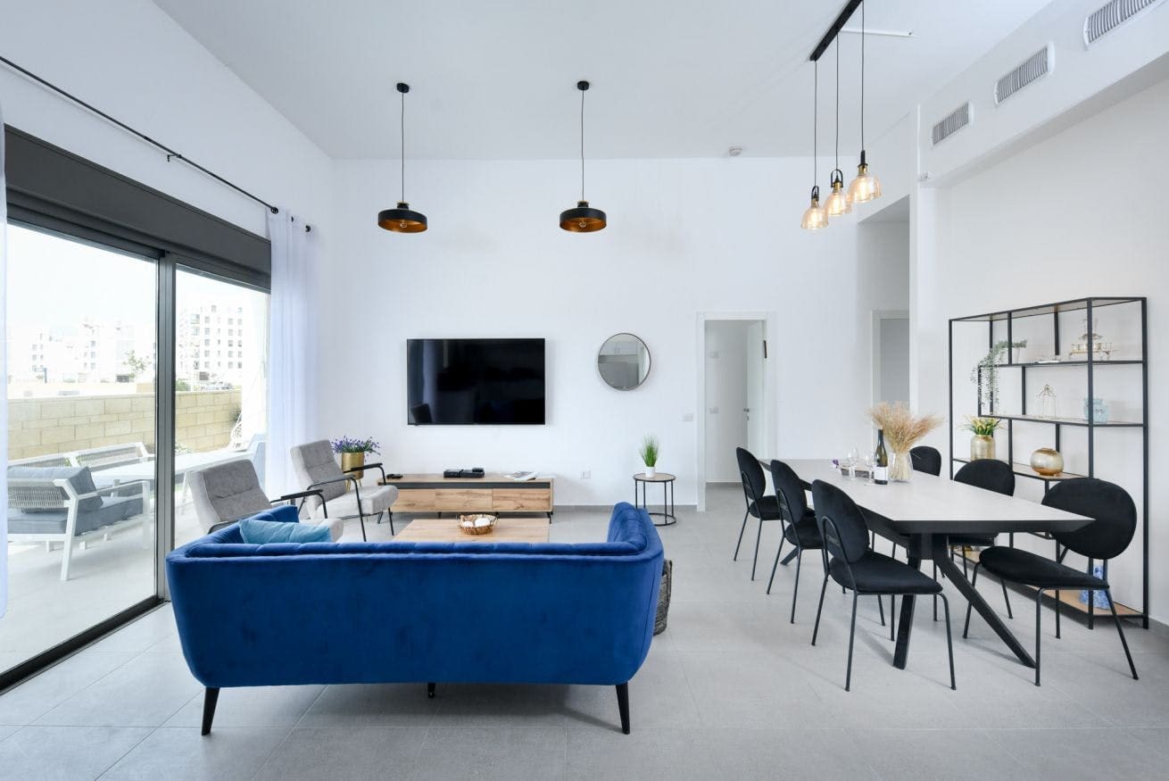 Beit Yam Achziv: Modern 4-Bedroom Beachfront Apartment Rental Israel Holiday with Sea Views