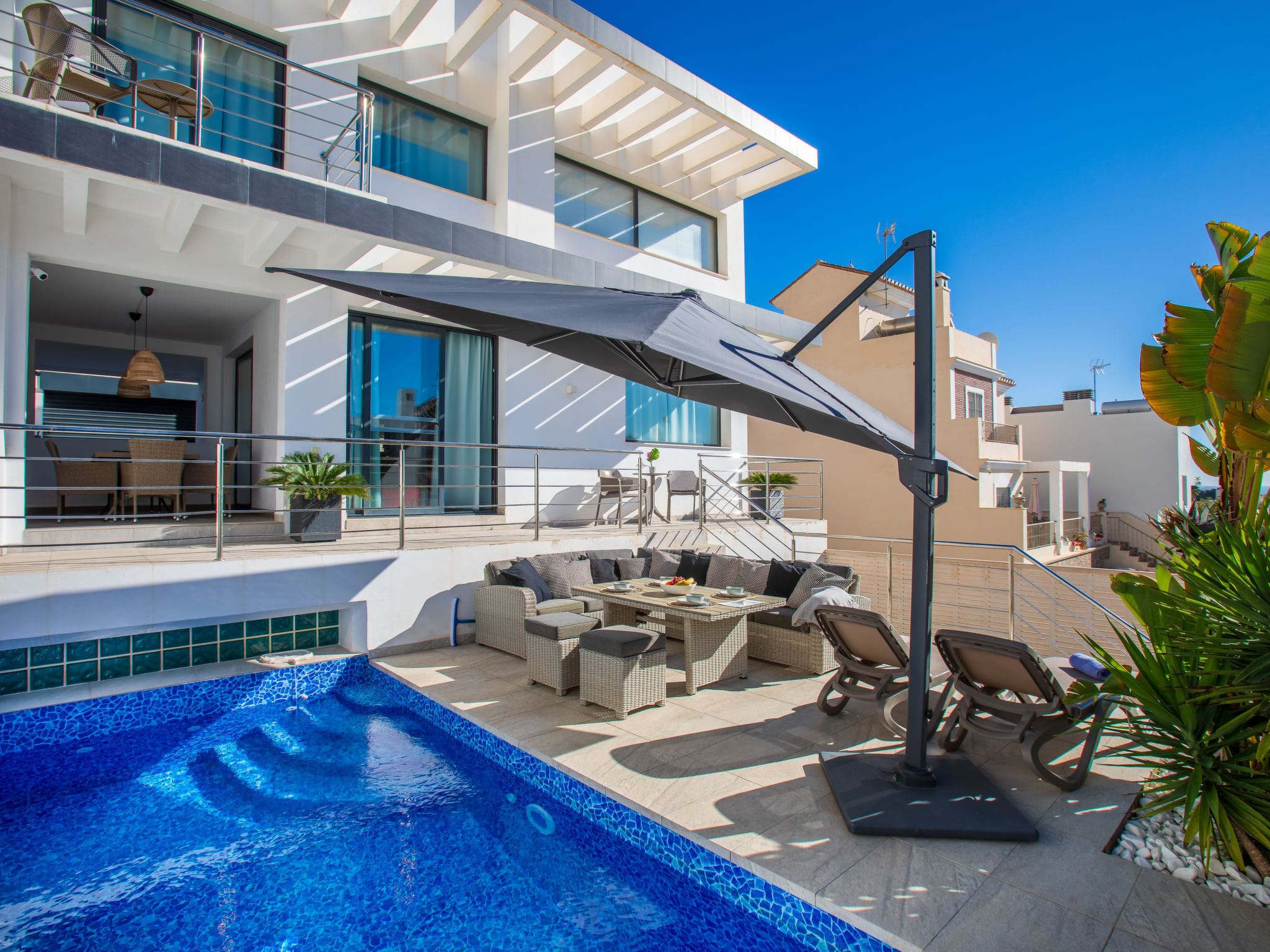 Casa Tejeda Nerja: Stunning 4-Bedroom Modern Villa with Heated Private Pool Near Burriana Beach
