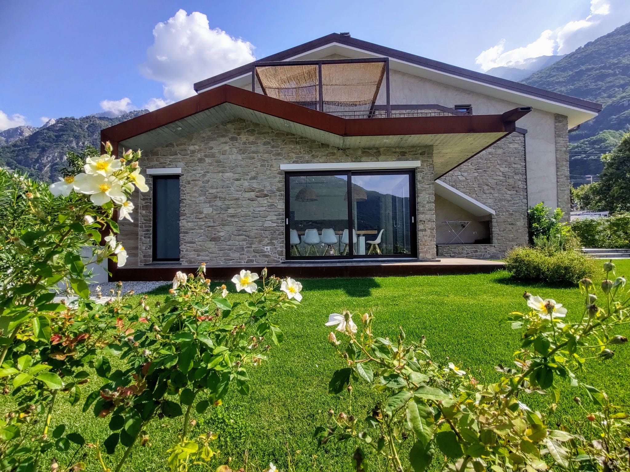Casa Tramontana Verceia: Luxury 4-Bedroom Lakefront Holiday Villa with Mountain Views and Modern Design in Northern Italy