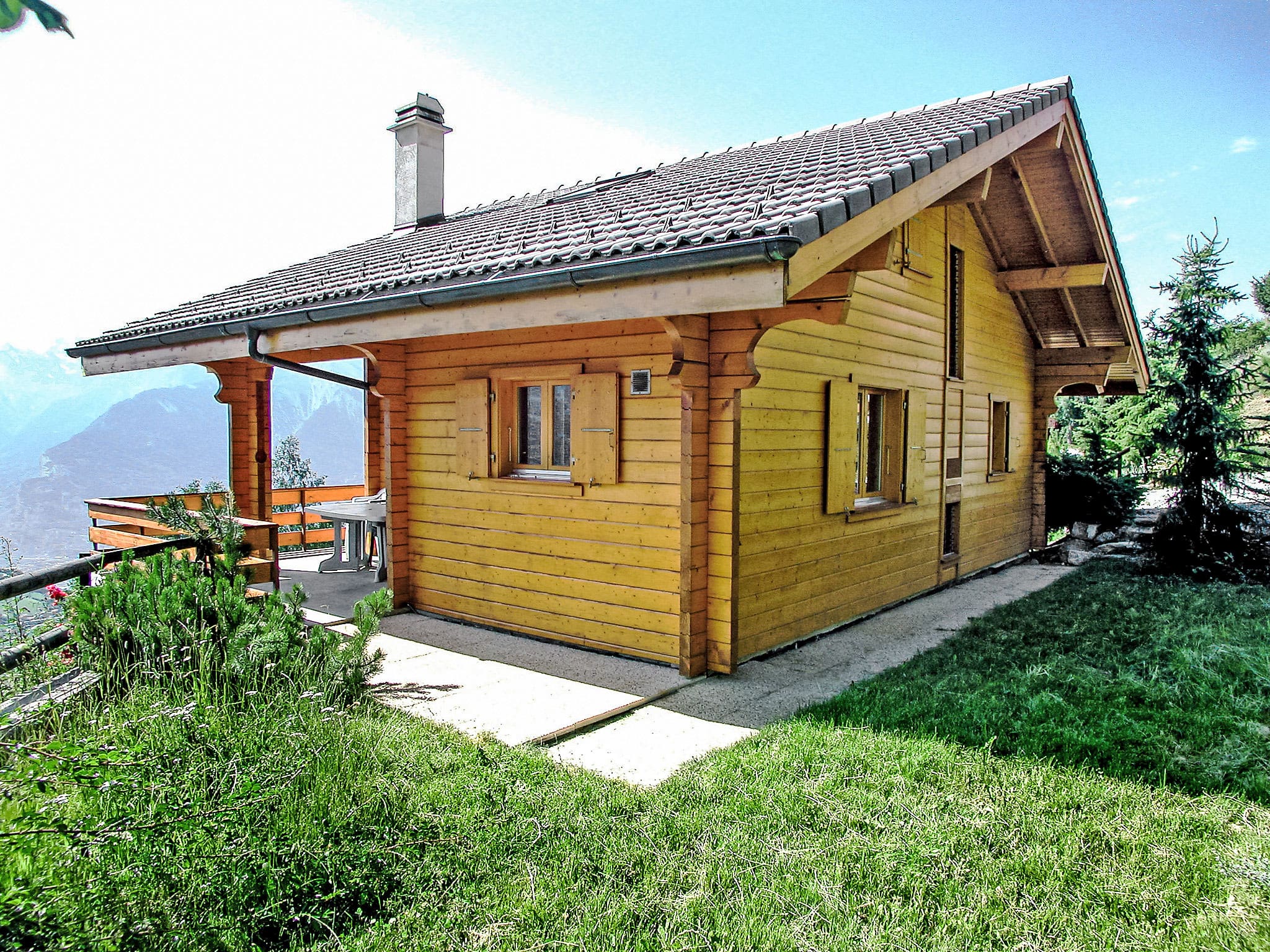 Chalet Combatseline Veysonnaz: Luxury 3-Bedroom Mountain Chalet with Panoramic Alpine Views in Swiss Alps