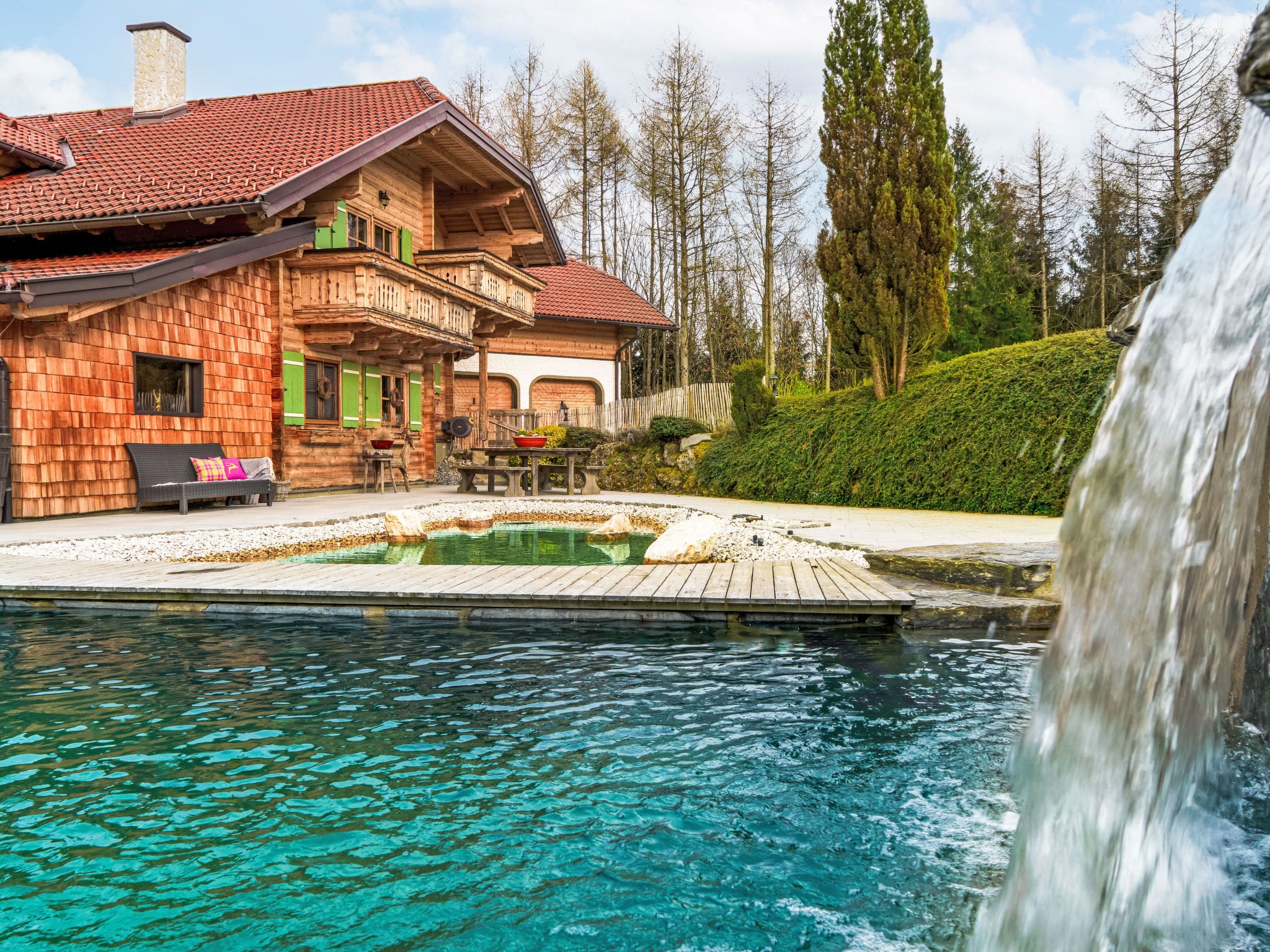 Chalet Foehn Walde: Spacious 5-Bedroom Austrian Chalet with Hot Tub and Swimming Pond in Upper Austria Countryside