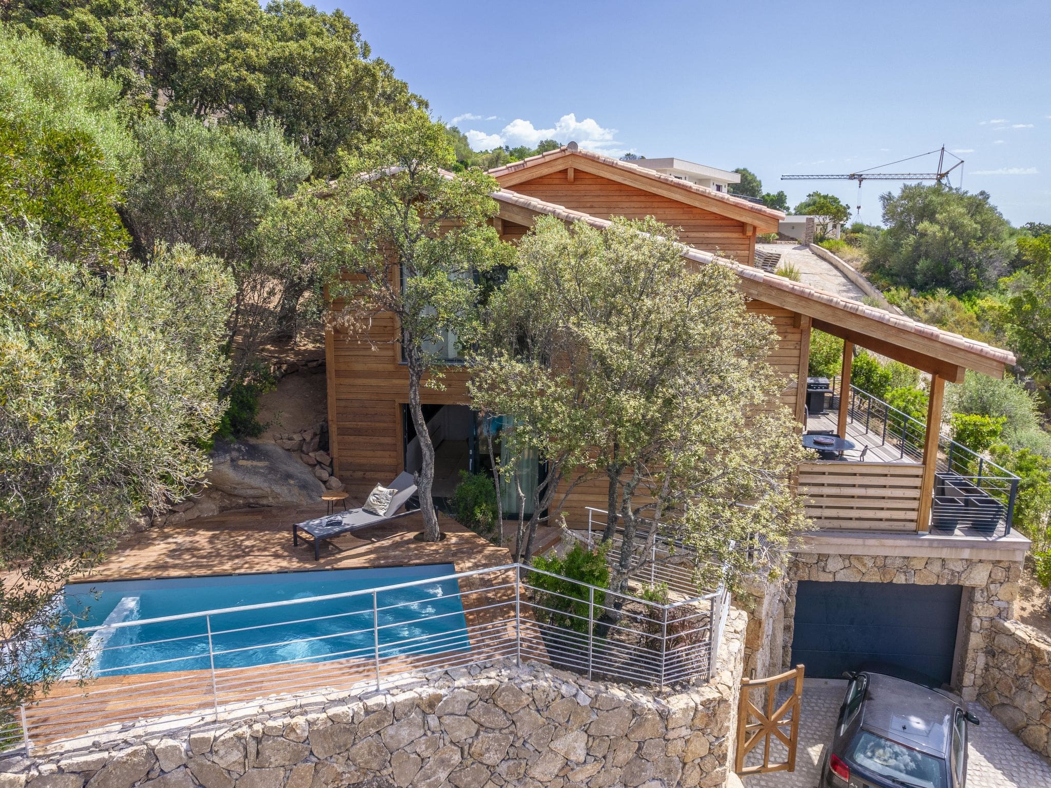 Chalet Maquis Sainte-Lucie: Modern 2-Bedroom Chalet with Heated Pool and Sea Views in Porto Vecchio Corsica