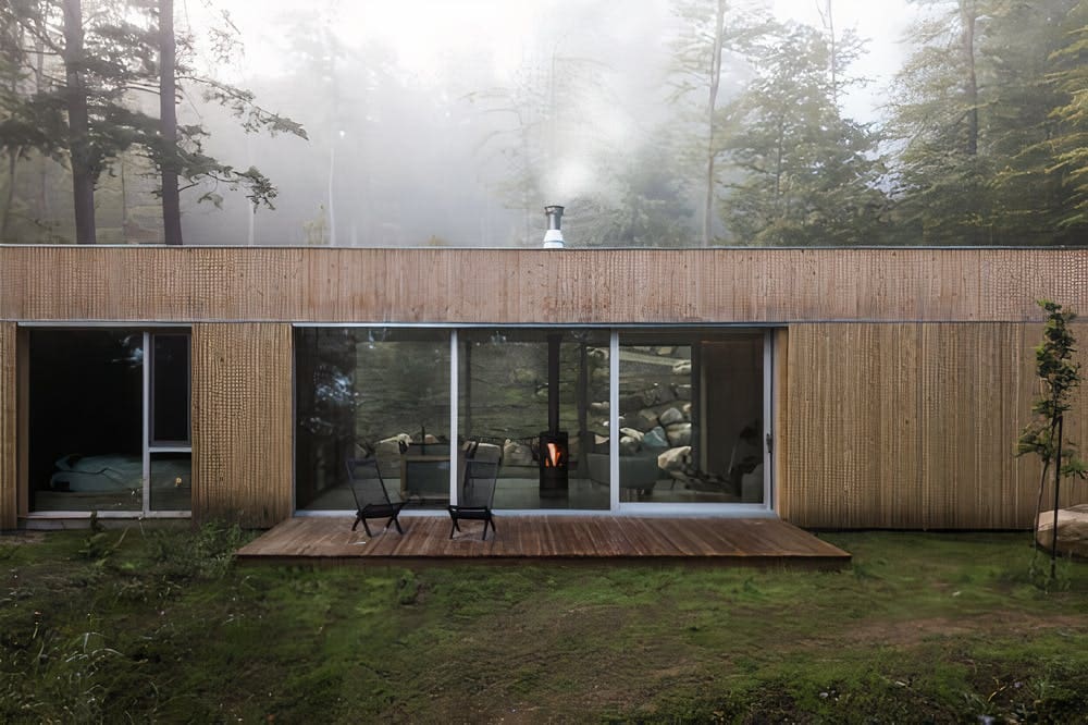 Chalet Merisier Laurentides: Stylish 2-Bedroom Apartment Rental with Sauna and Lake Views, Laurentides