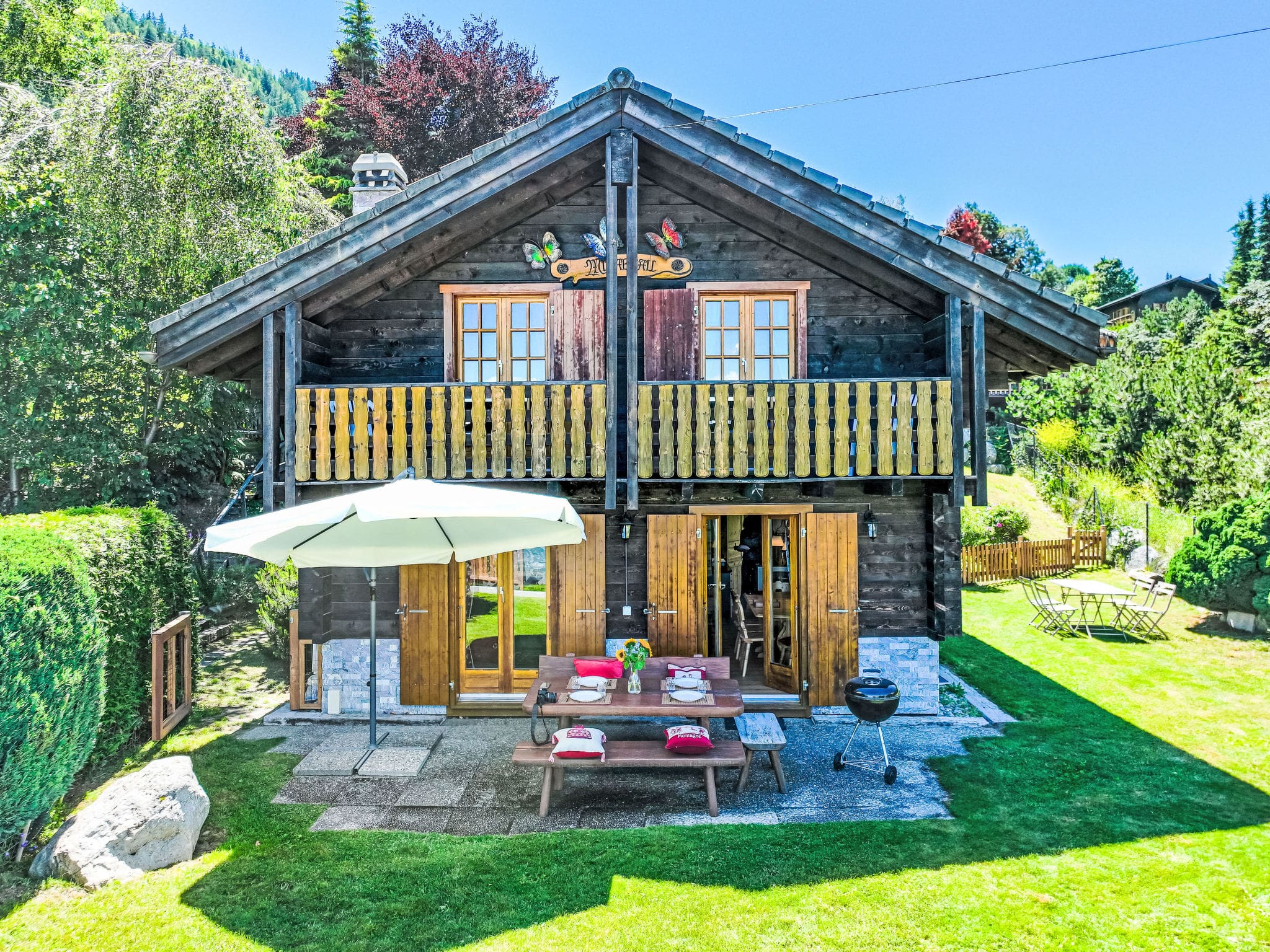 Chalet Pattier Nendaz: Renovated 3-Bedroom Alpine Chalet with Mountain Views and Garden in Nendaz Switzerland