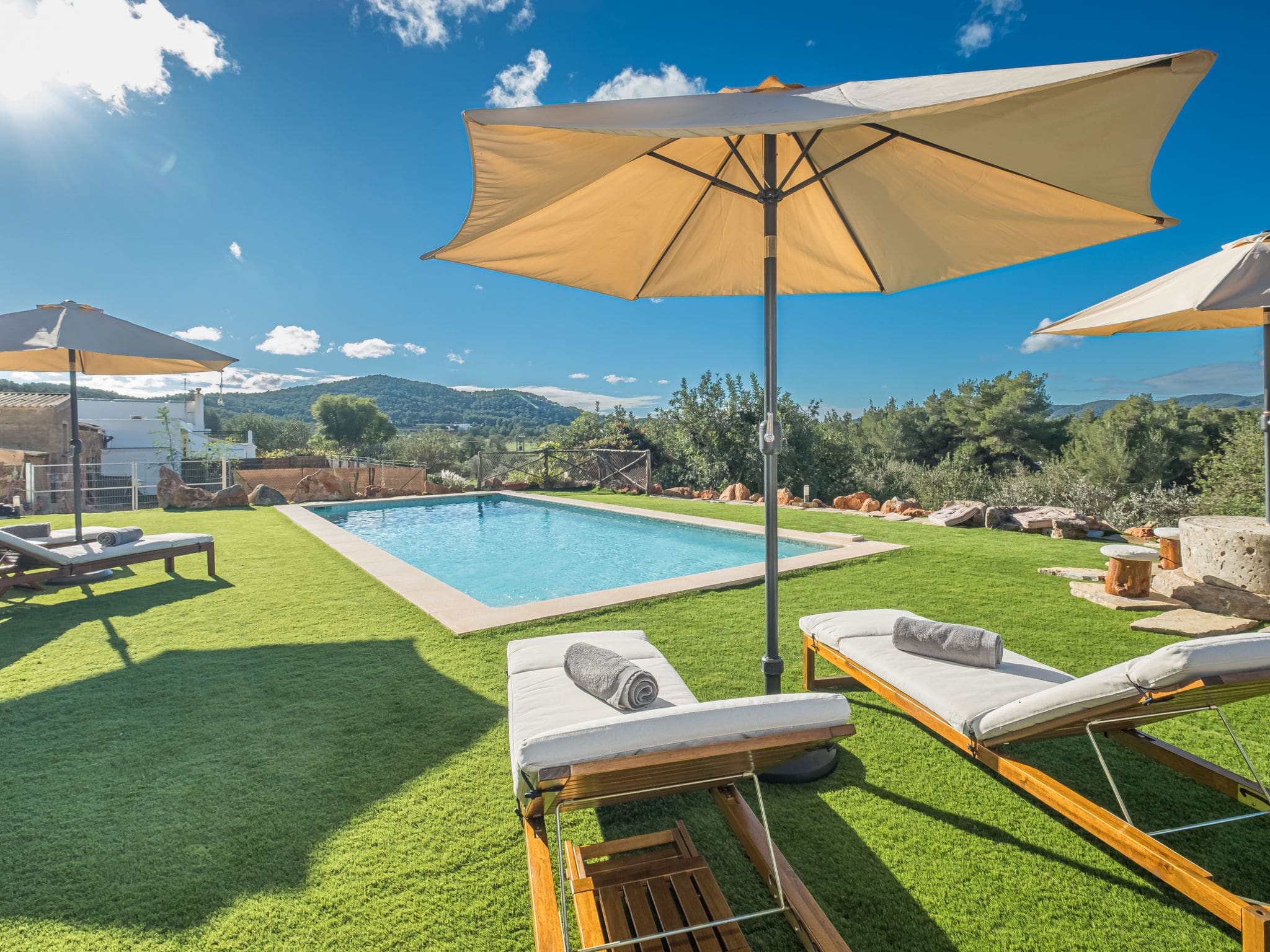 Finca Tramuntana Sant: Stylish 2-Bedroom Villa with Private Pool and Mountain Views in Northern Ibiza Spain