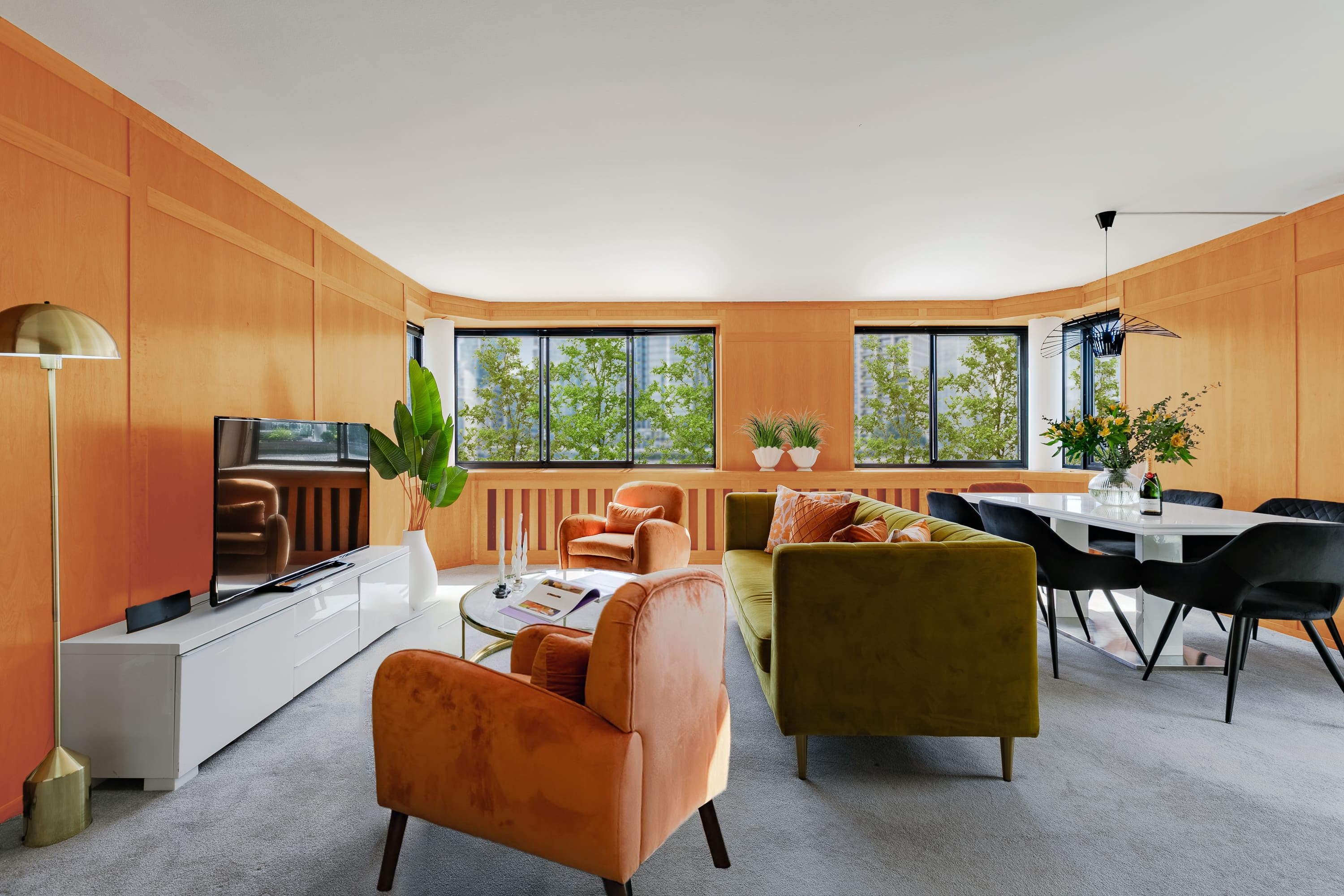 House Millbank Pimlico: Chic 3-Bedroom Apartment with Thames Views, Pimlico, London