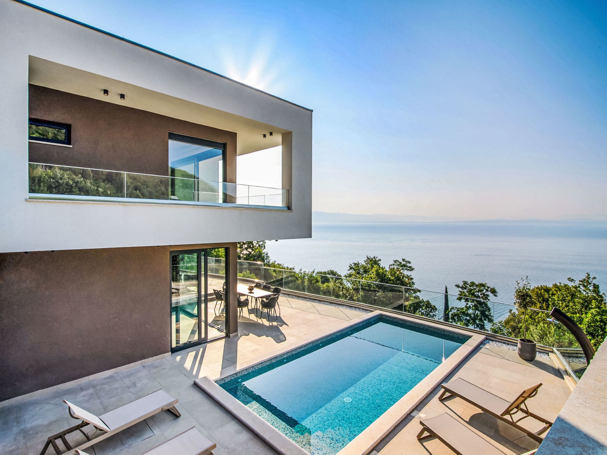 Kuca Bora Lovran: Modern 3-Bedroom Villa with Private Pool and Panoramic Sea Views in Lovran Croatia