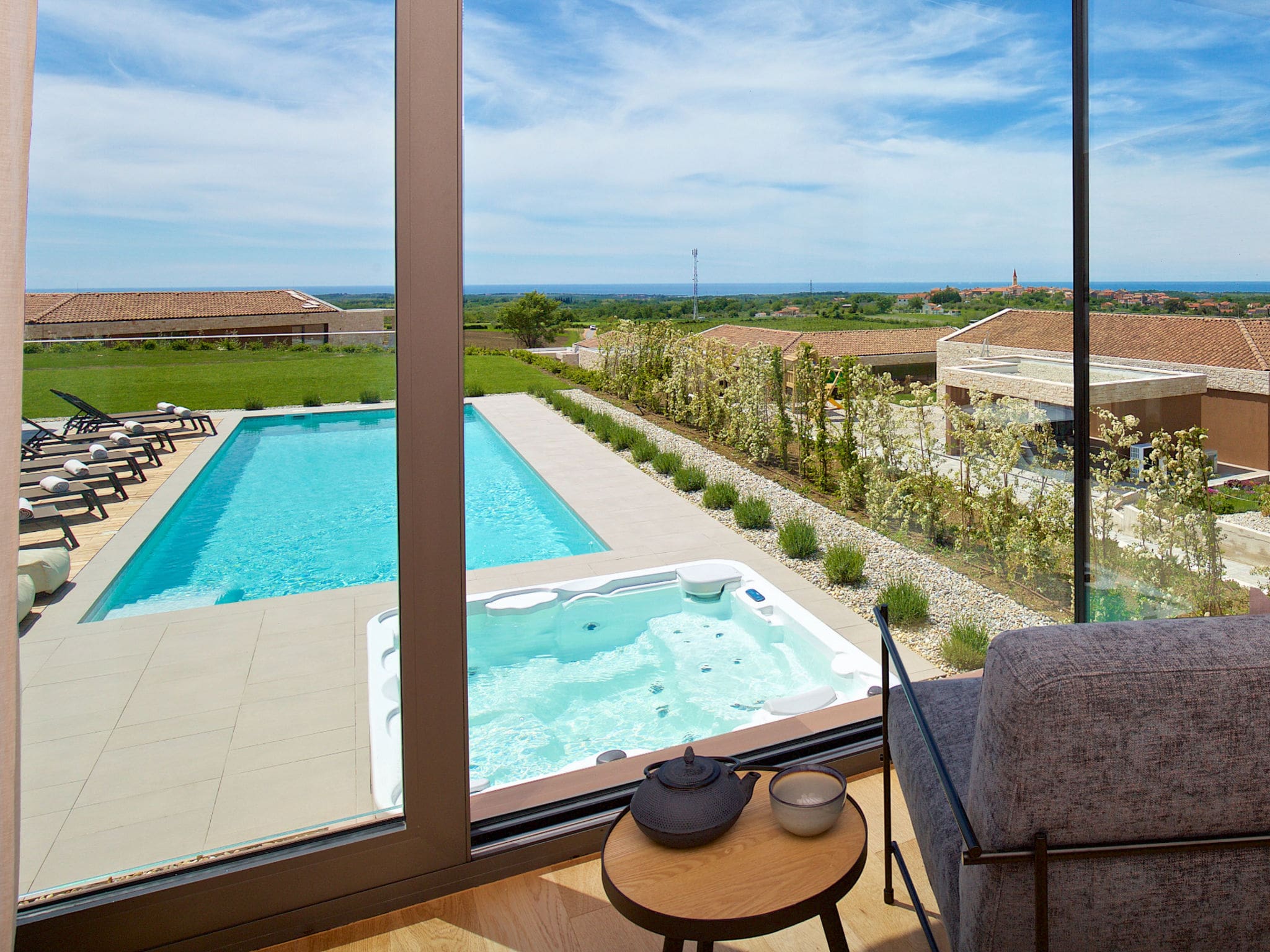 Kuca Bura Buje: Stunning 6-Bedroom Modern Villa with Heated Pool and Sea Views in Istrian Countryside