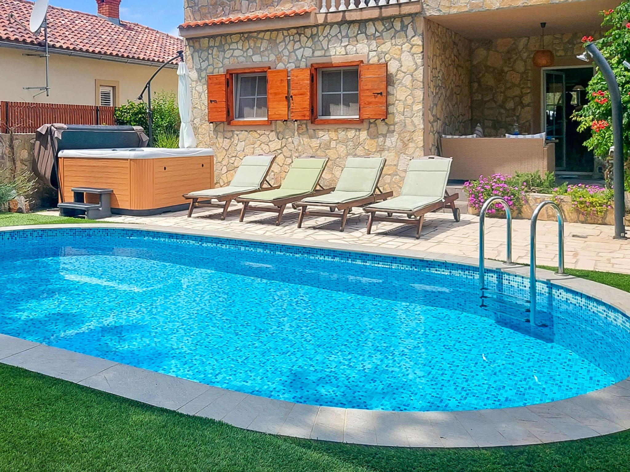 Kuća Bura Krk: Spacious 4-Bedroom Family Villa with Private Pool and Sauna in Croatian Island Paradise