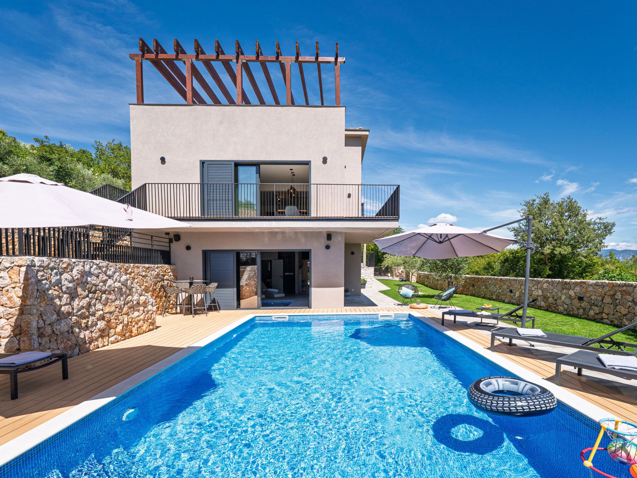 Kuća Frankopan Krk: Stunning Modern 5-Bedroom Villa with Heated Pool and Sea Views in Croatian Island Paradise