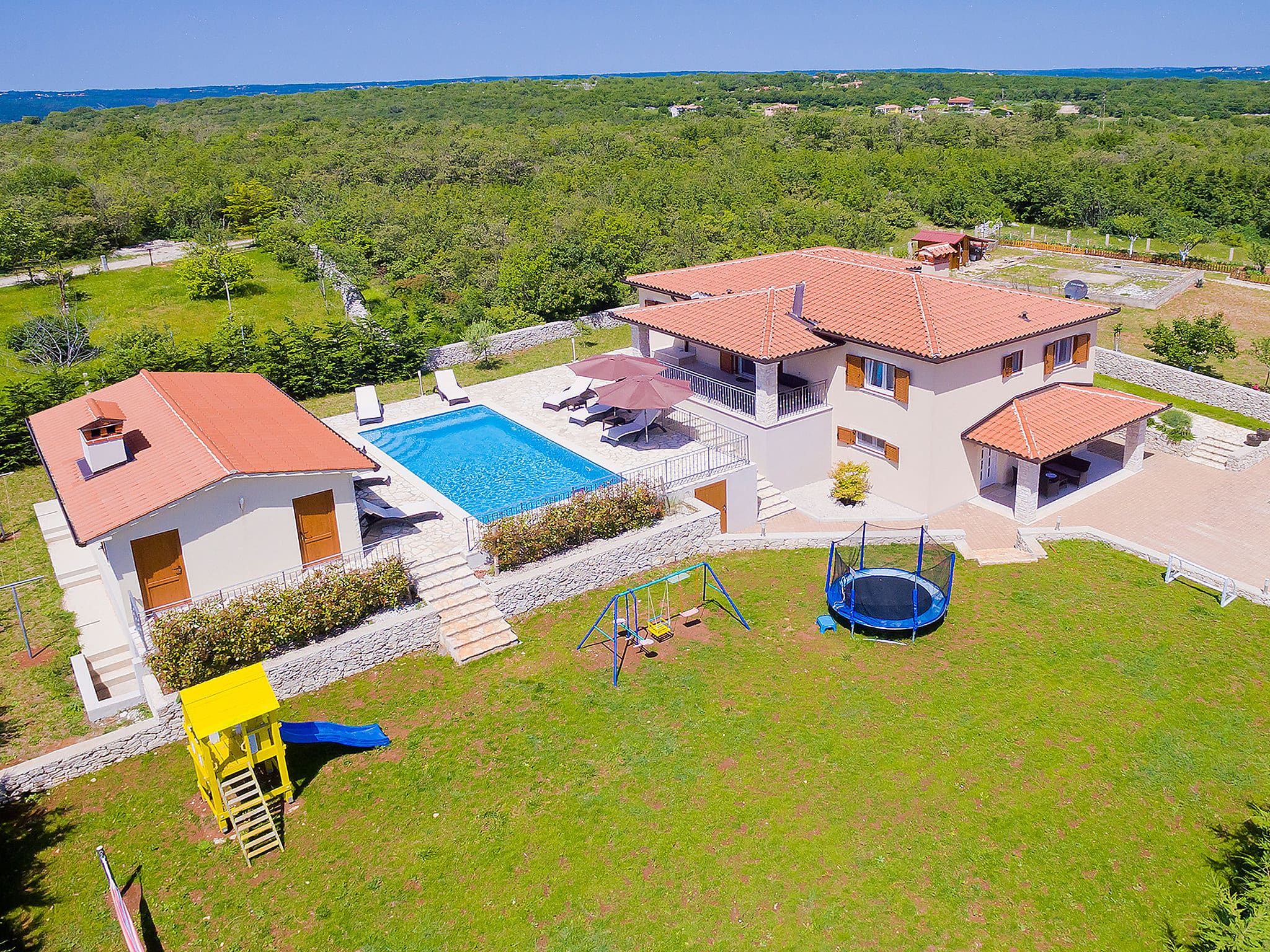 Kuća Istok Labin: Spacious 5-Bedroom Villa with Private Pool and Two Living Areas in Historic Labin Croatia