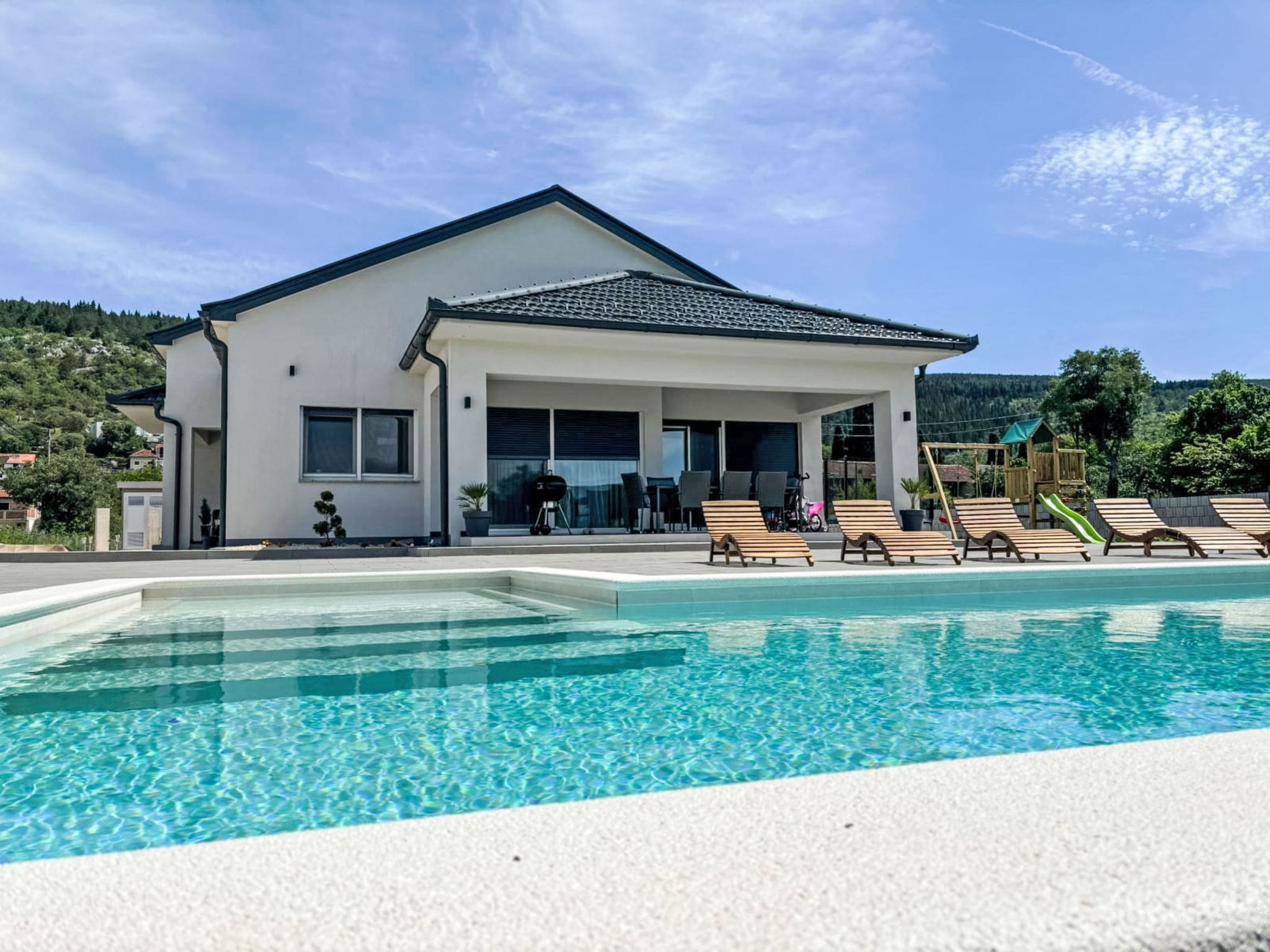 Kuca Mosor Imotski: Modern 3-Bedroom Villa with Heated Private Pool and Mountain Views near Imotski Croatia