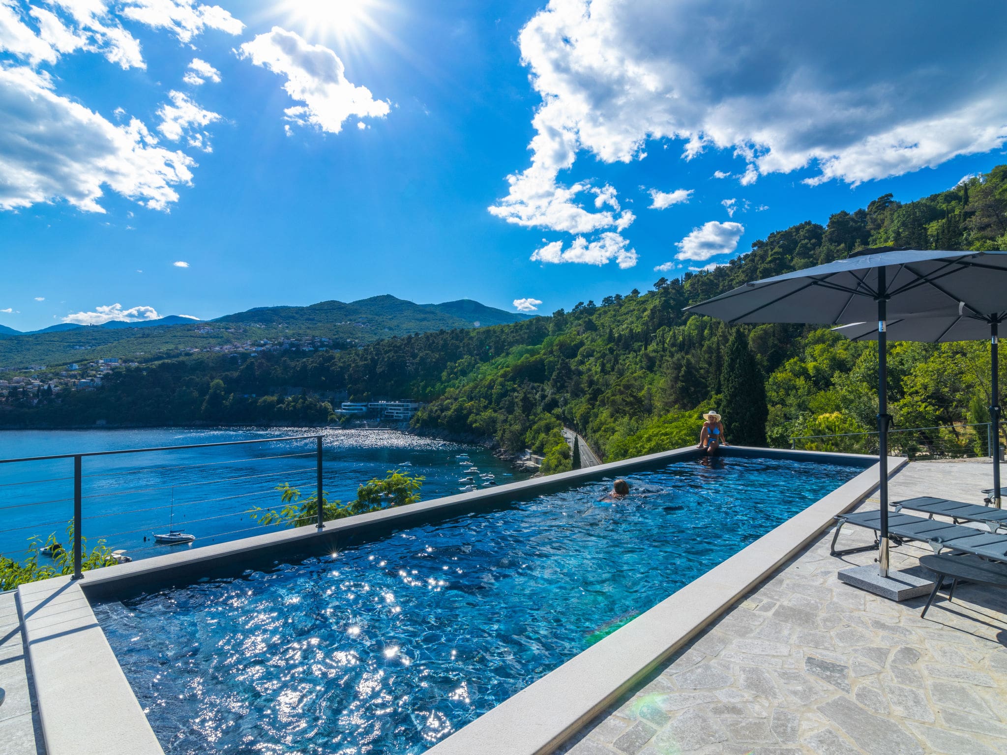 Kuca Preluk Opatija: Stunning 2-Bedroom Beachfront Apartment with Sea Views and Shared Pool in Croatian Riviera