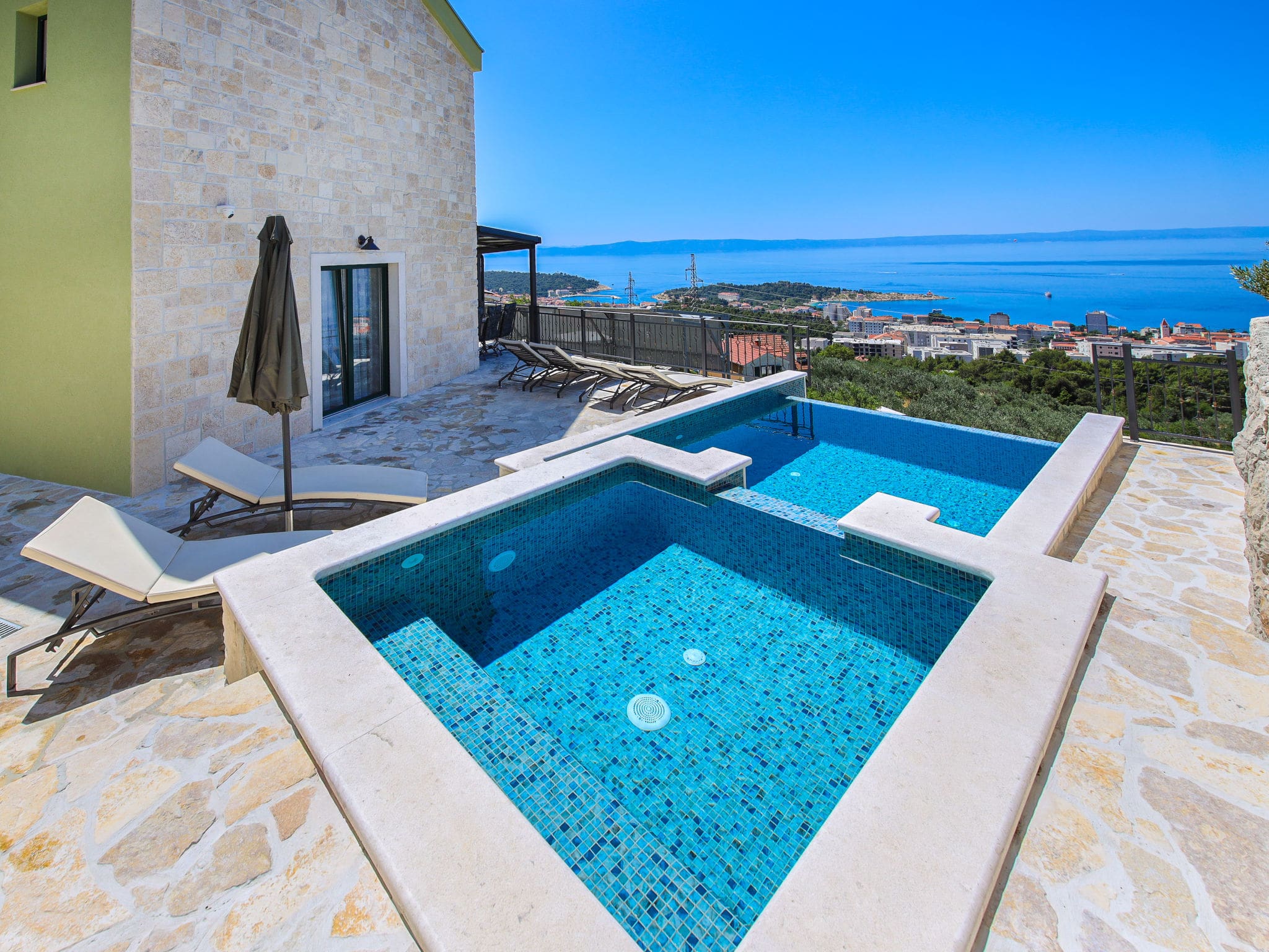 Kuca Zagora Makarska: Stunning Two-Bedroom Villa with Heated Pool and Sea Views in Croatian Riviera