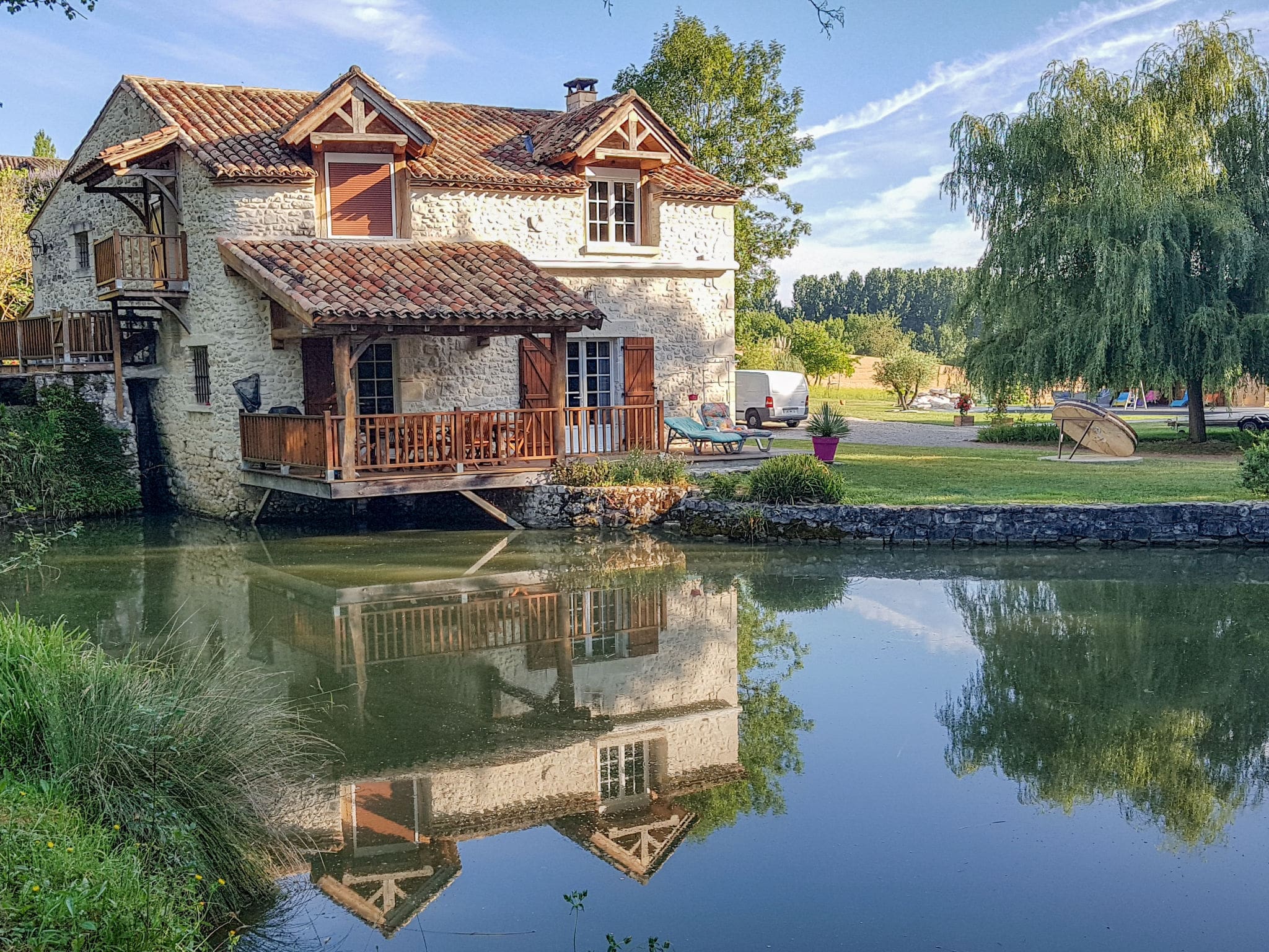Moulin Lougratte Villeneuve: Historic 4-Bedroom Windmill Villa with Heated Private Pool in Dordogne Valley France