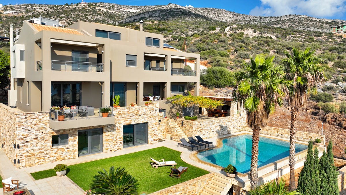 Villa Anavyssos Saronida: Spacious 7-Bedroom Apartment with Seaview and Pool, East Attica