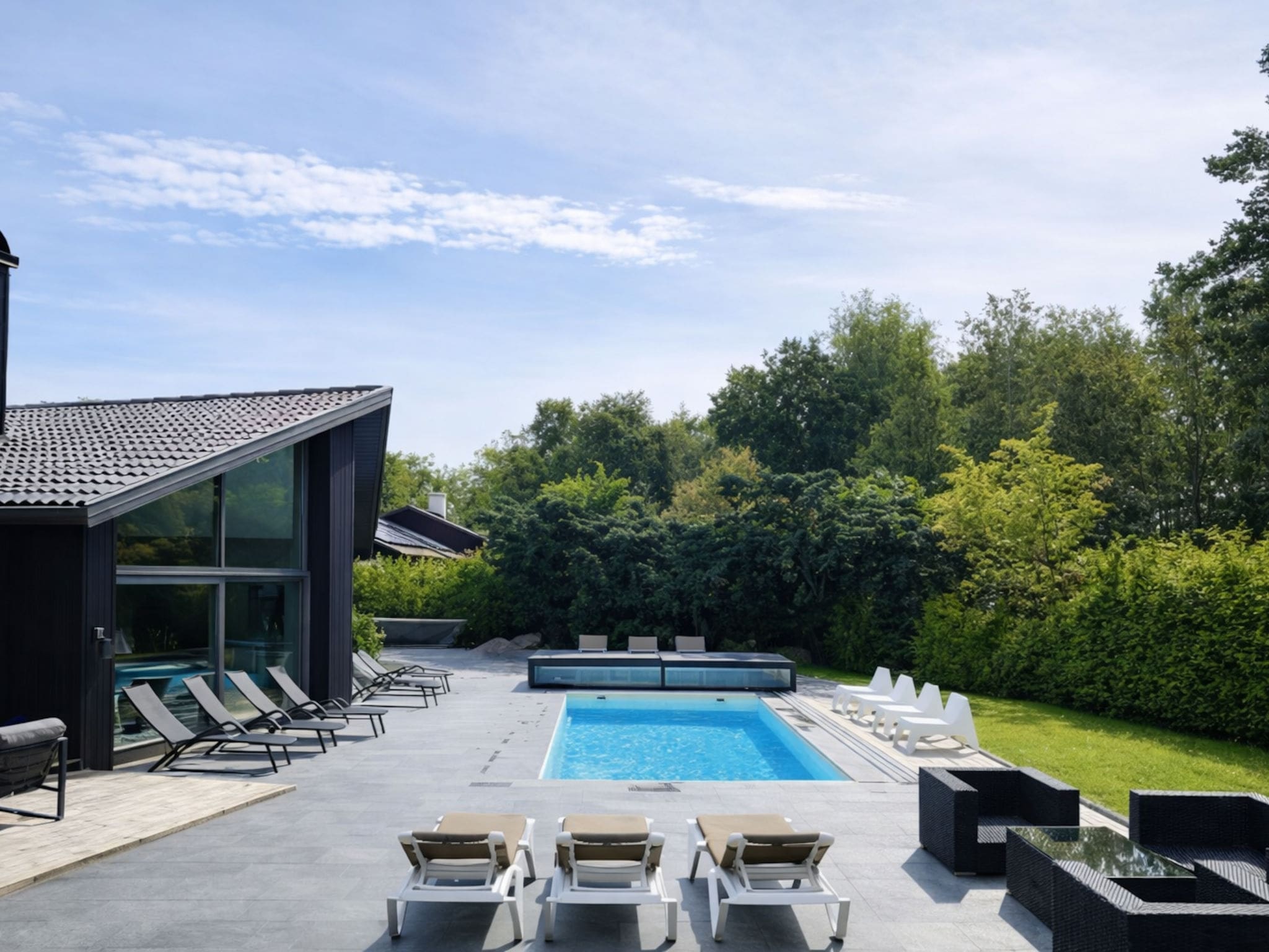Villa Bjärred Halmstad: Spectacular 4-Bedroom Modern Villa with Heated Pool and Hot Tub Near Swedish Coast