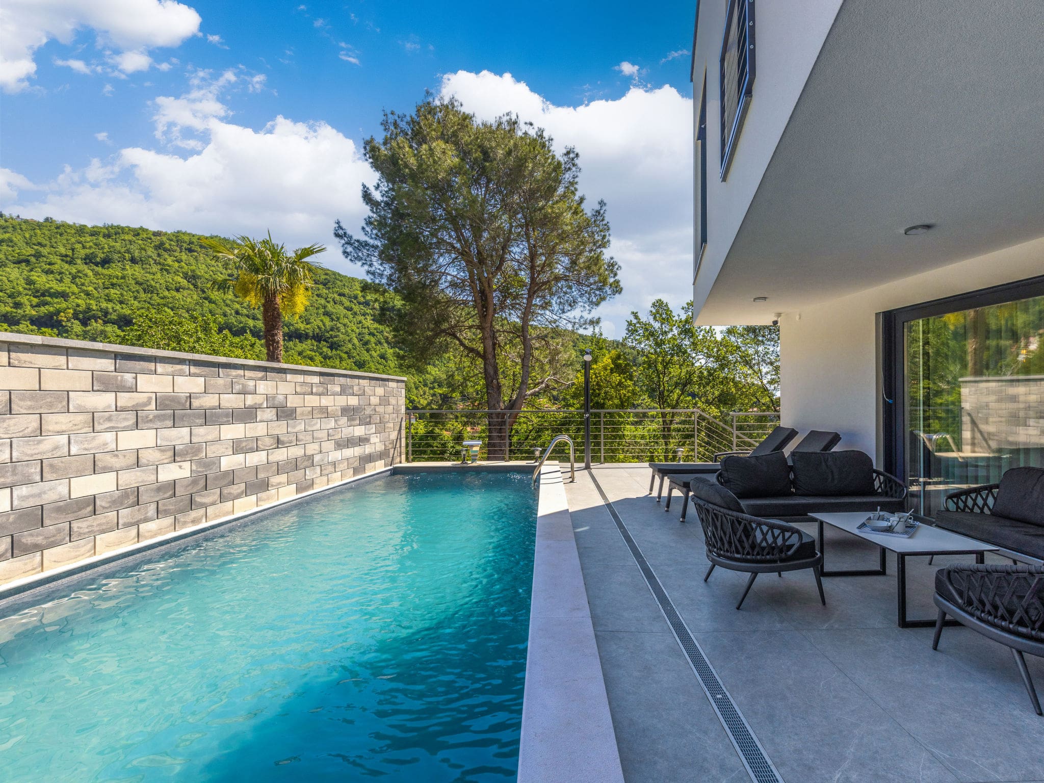 Villa Bura Moscenicka: Contemporary 3-Bedroom Heated Pool Villa with Sauna and Hot Tub in Croatian Coastal Paradise