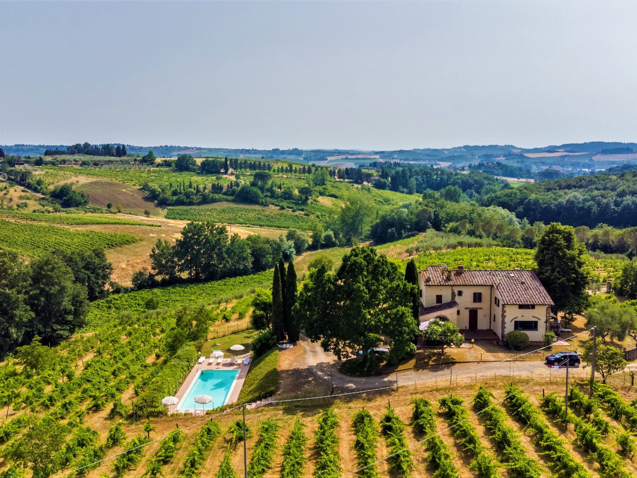 Villa Cyprians Pesa: Stunning 6-Bedroom Country Estate with Private Pool and Vineyard Views in Chianti Countryside