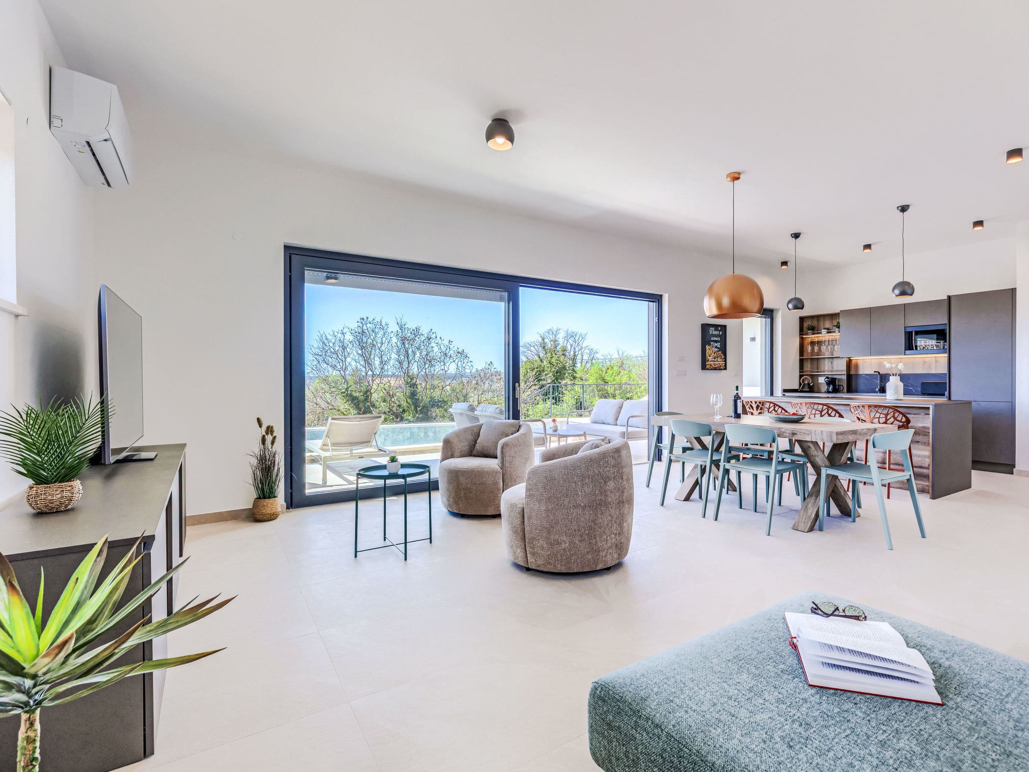 Villa Jugo Rabac: Stylish Three-Bedroom Private Pool Villa with Panoramic Sea Views in Istria Croatia