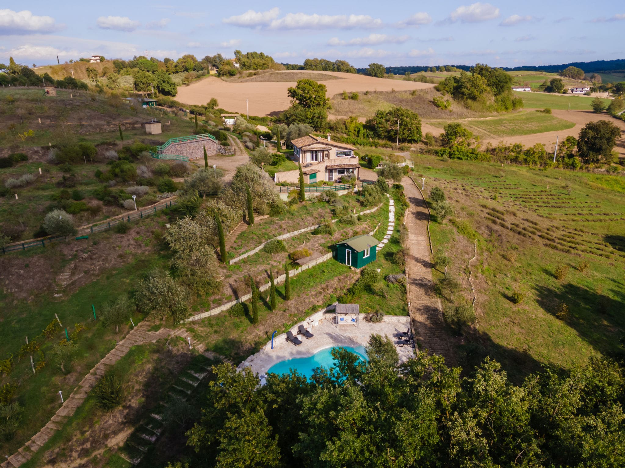Villa Maglianello Mazzano: Sophisticated 2-Bedroom Country Estate with Pool Sauna and Mountain Views near Rome