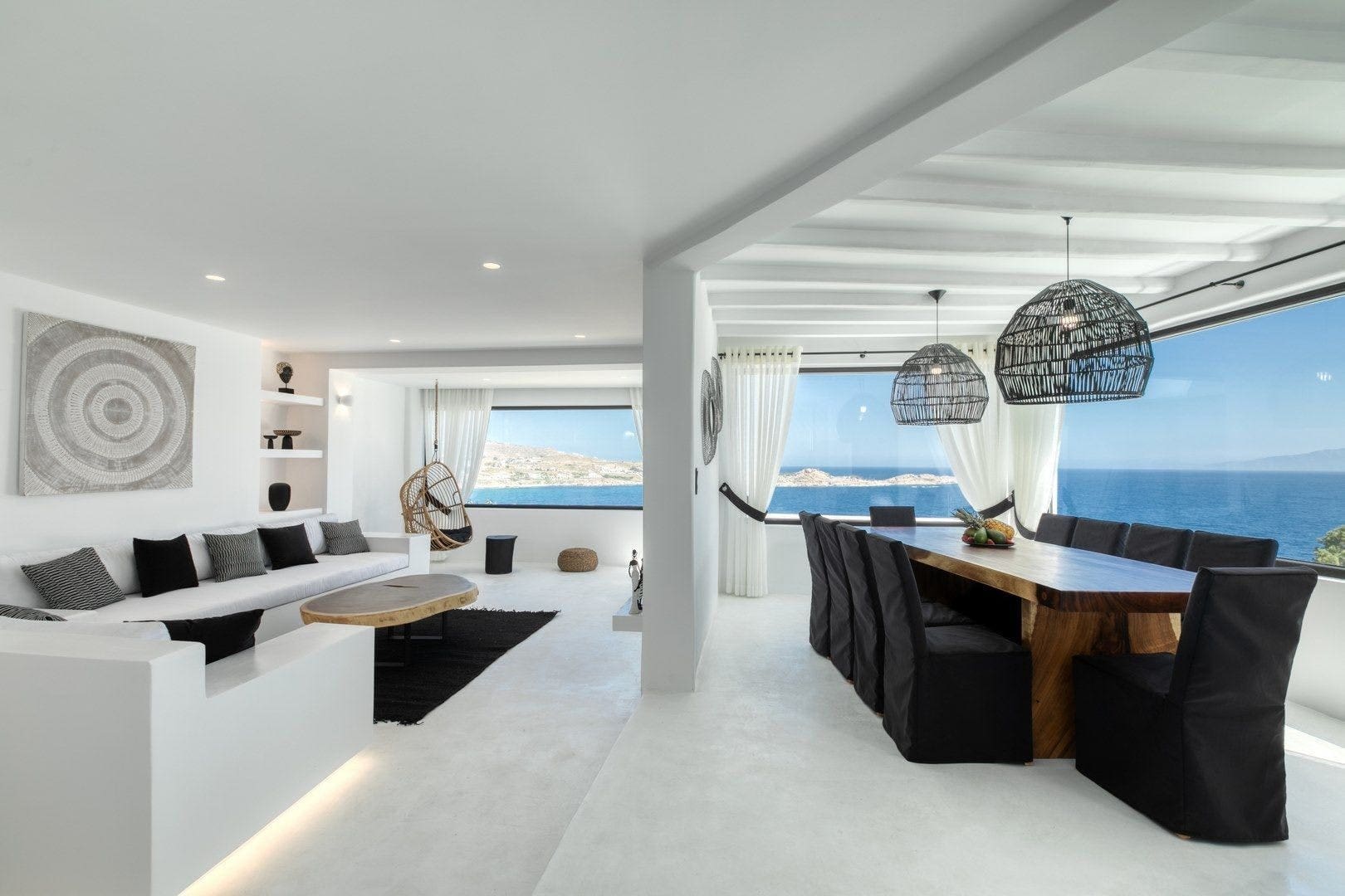 Villa Meltemi Mykonos Platis Gialos: Spacious 6-Bedroom Luxury Apartment with Infinity Pool and Sea View, Mykonos