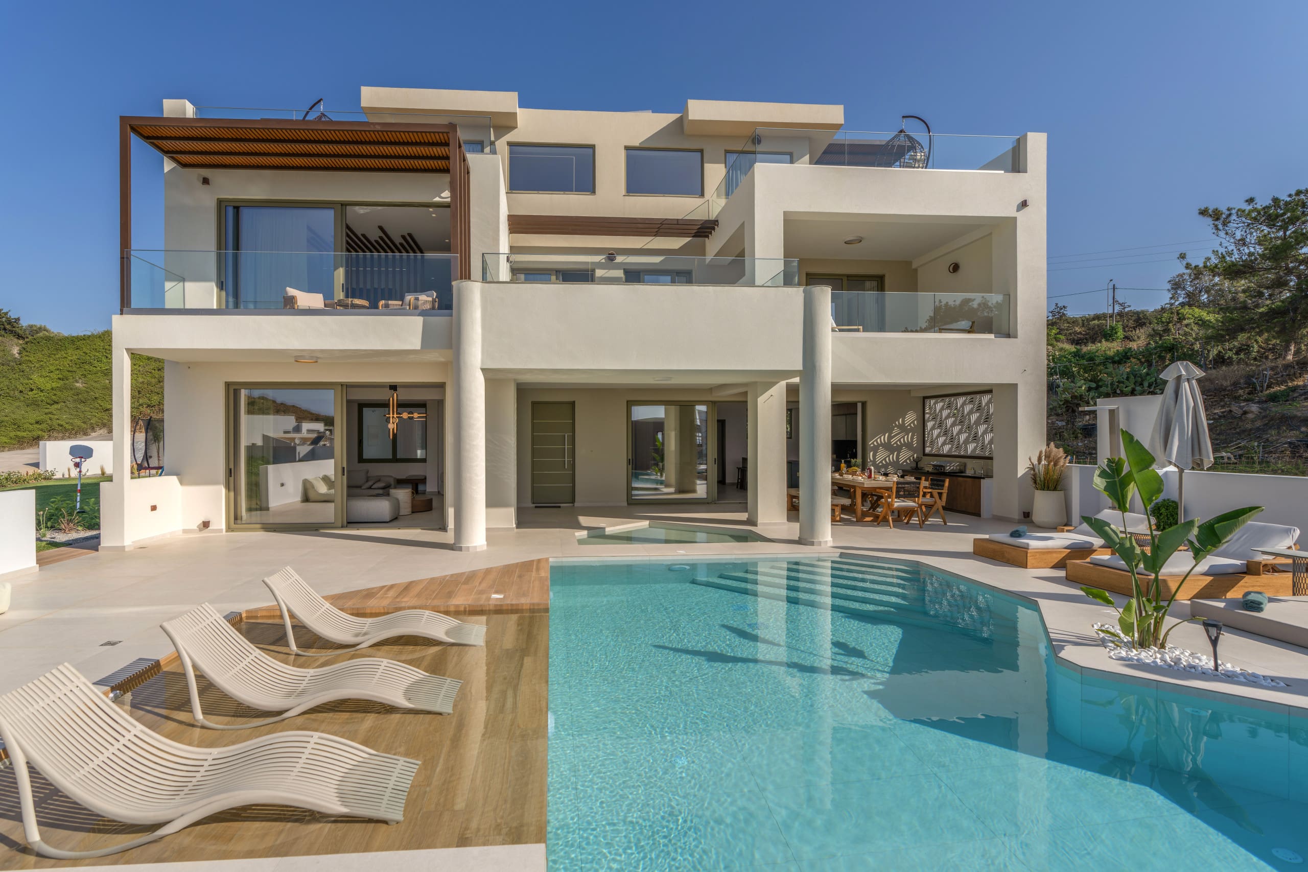 Villa Meltemi Panormos: Spacious 6-Bedroom Villa with Sea Views and Pool, Crete