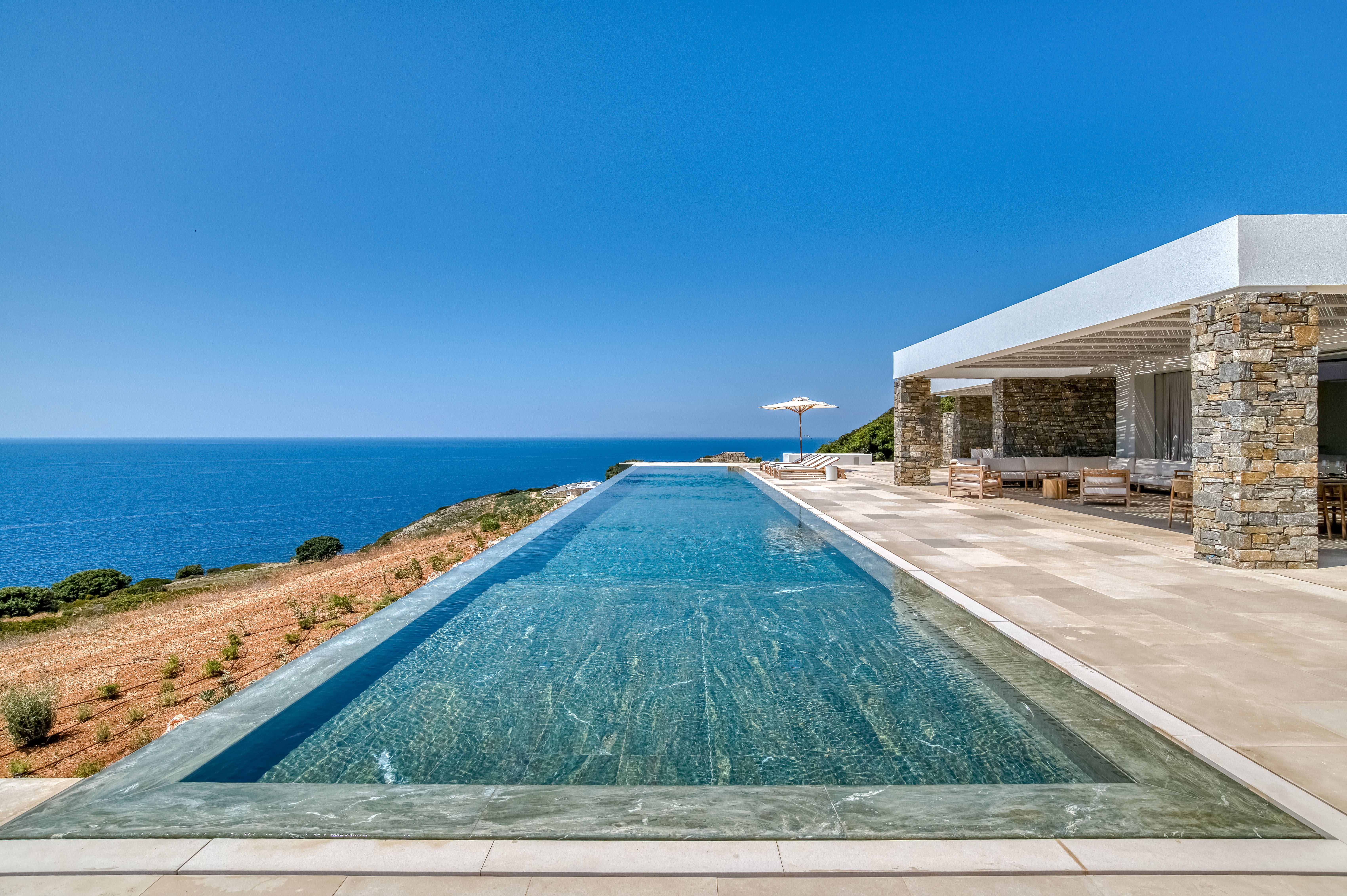 Villa Meltemi Paros Greece: Luxury 6-Bedroom Villa with Seaview and Pool, Paros