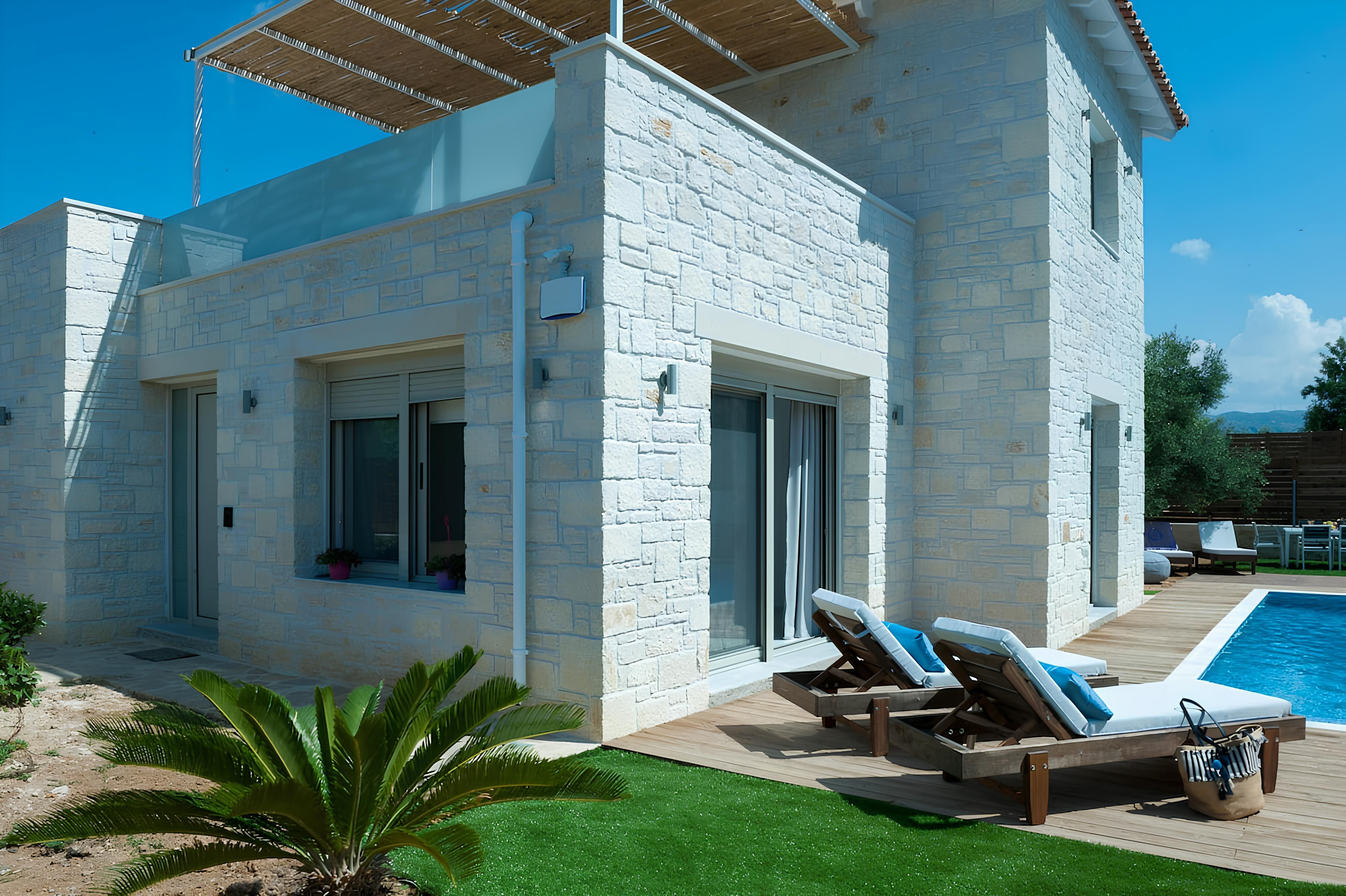 Villa Pagkalochori Rethymno: 4-Bedroom Luxury Apartment with Seaview and Pool, Crete