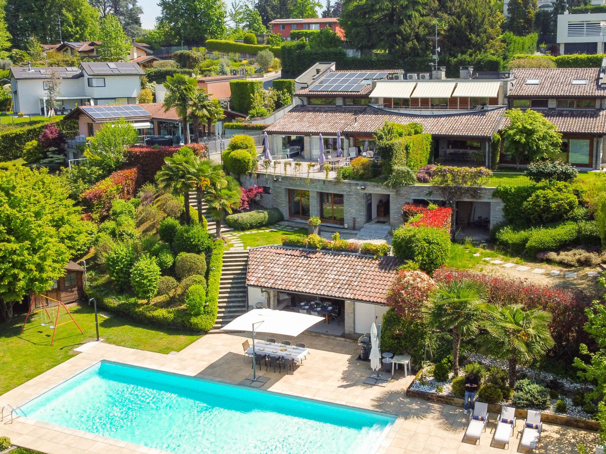 Villa Spigolo Casnate: Stunning 3-Bedroom Mountain View Villa with Private Pool Near Lake Como Italy