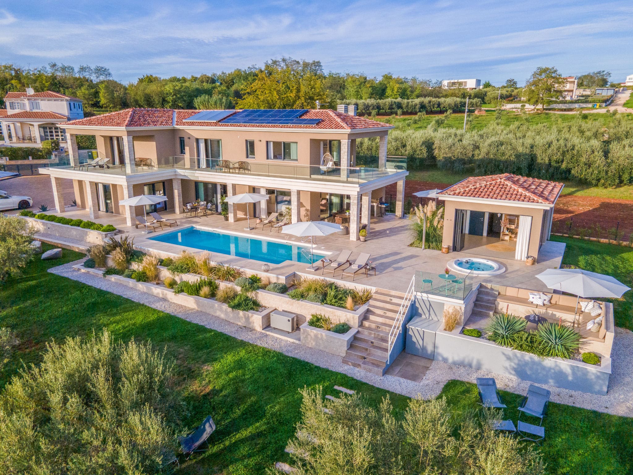 Villa Tramontana Kaštelir: Stunning 4-Bedroom Modern Villa with Heated Pool and Sauna in Istrian Countryside Croatia
