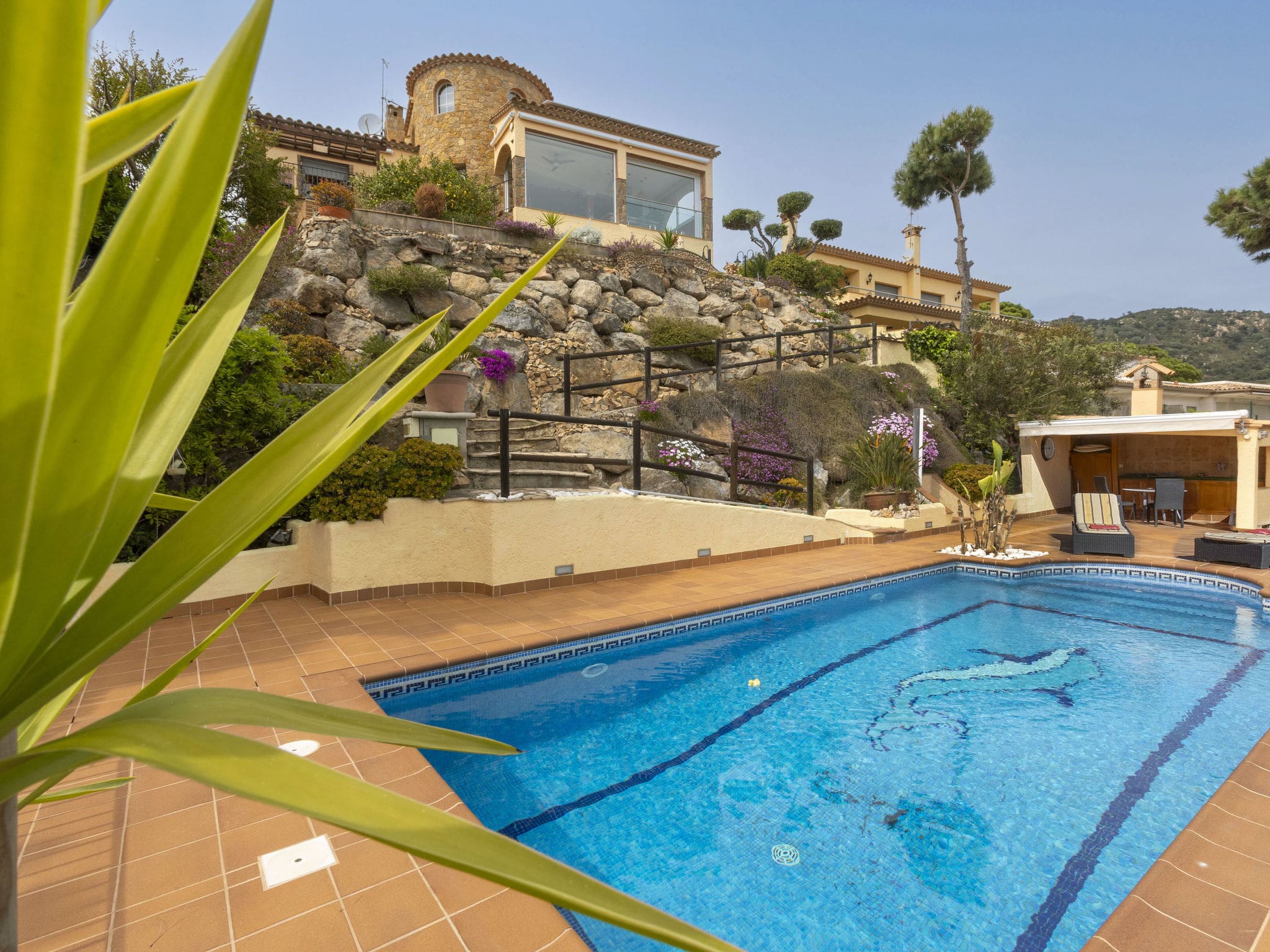 Villa Tramuntana Aro: Stunning 3-Bedroom Hillside Villa with Private Pool and Sea Views on Costa Brava Spain