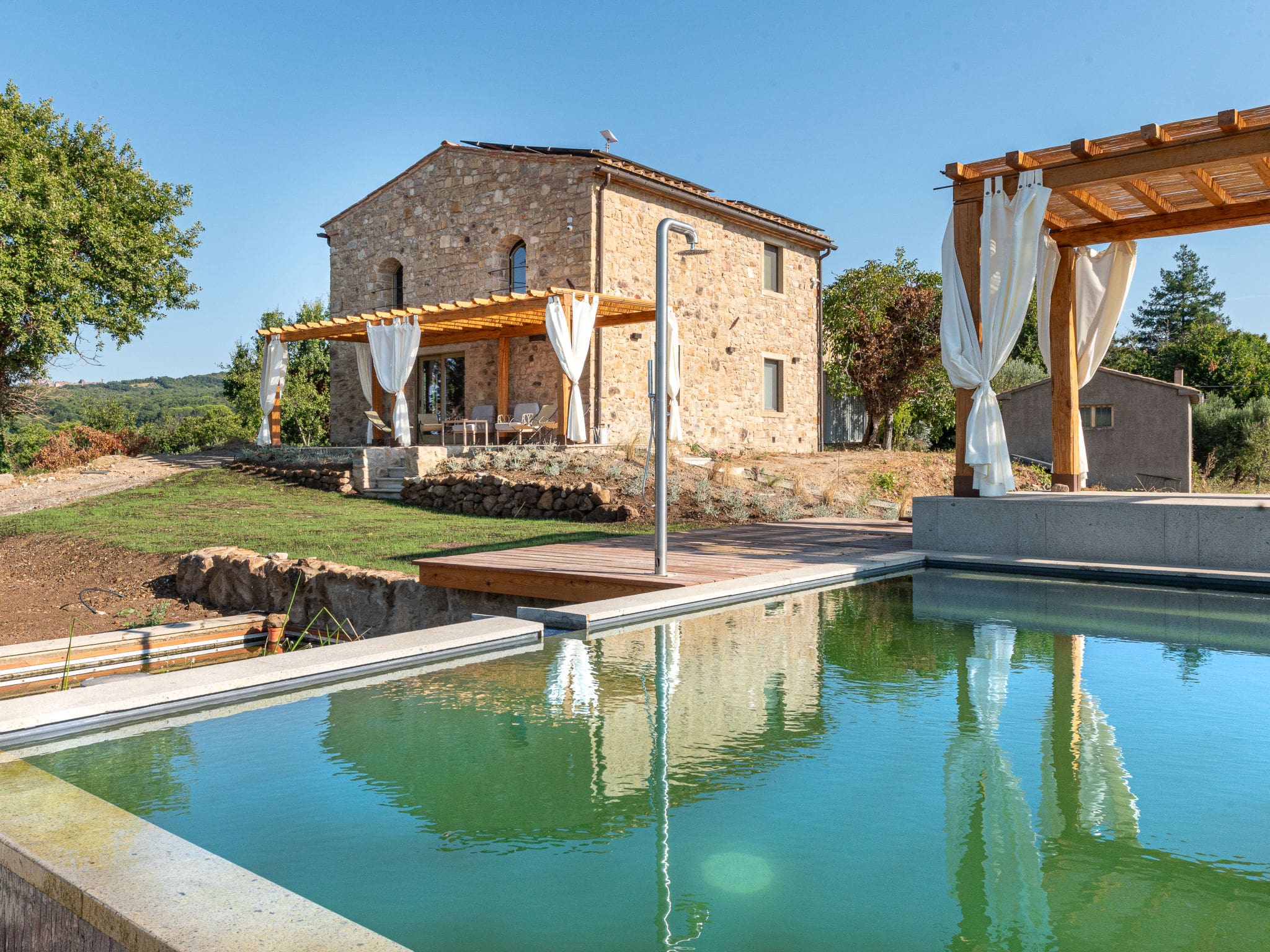 Villa Tramuntana Sassofortino: Eco-Luxury 4-Bedroom Renovated Farmhouse with Private Pool and Sea Views in Tuscany