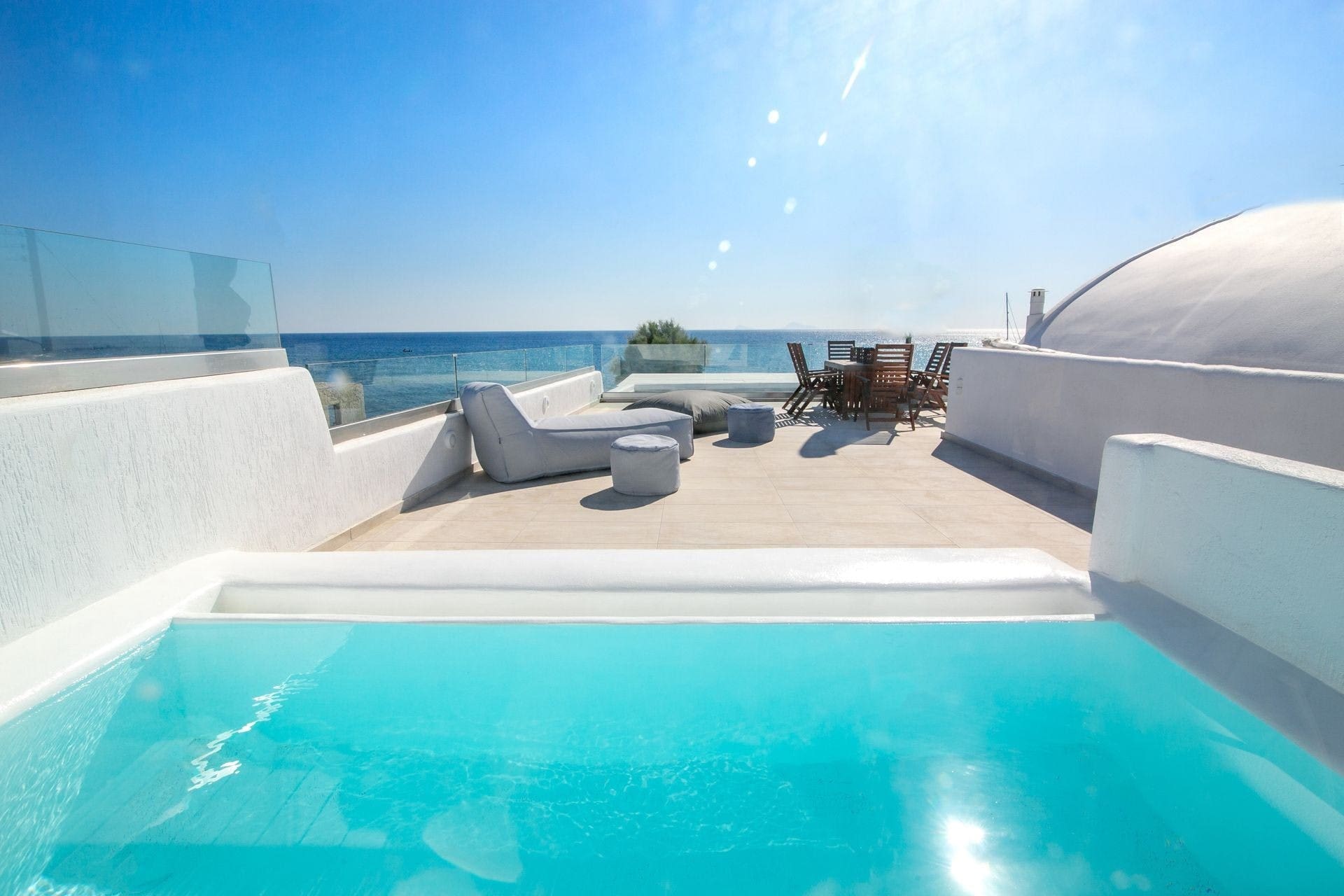 Villa Vlychada Santorini: Luxury 3-Bedroom Apartment with Seaview and Hot Tub, Santorini