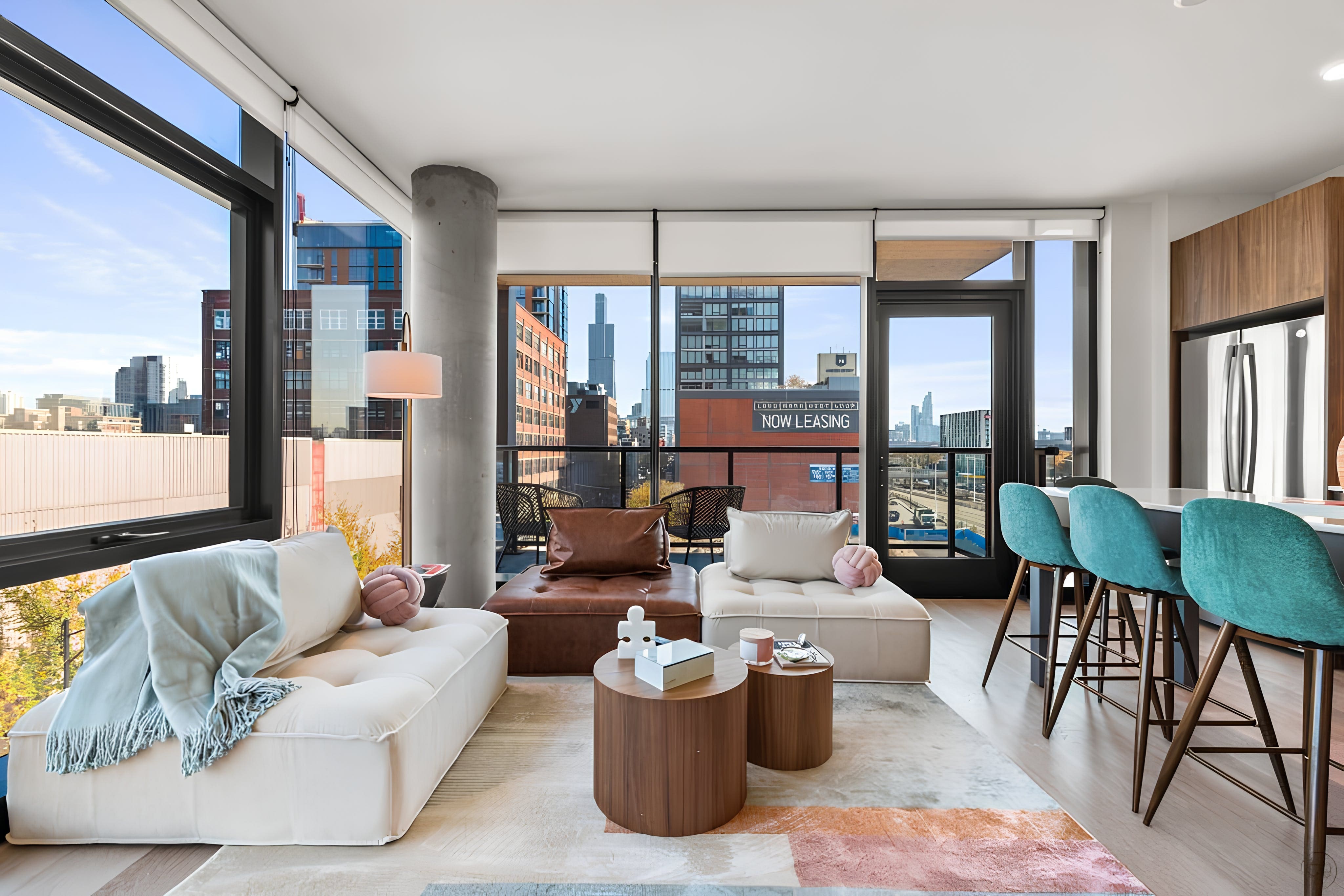 Apartment Kinzie Chicago: Modern 2-Bedroom Apartment Rental with Rooftop Terrace, Chicago