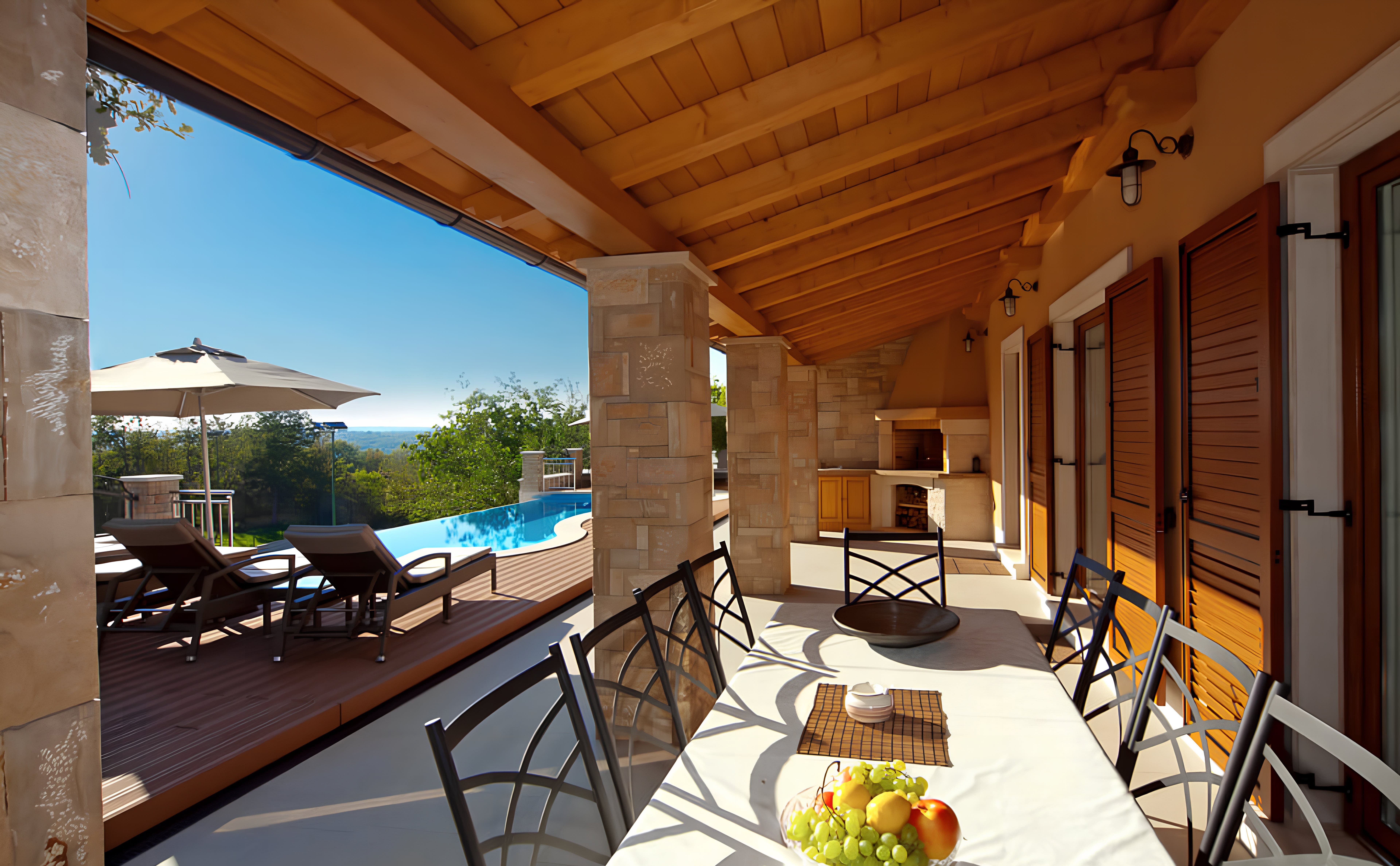 Kuća Istranka Labin: Luxury 4-Bedroom Apartment with Tennis Court and Air-Con, Istria County