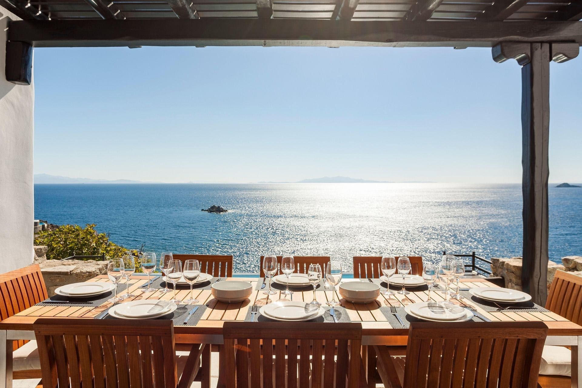 Villa Agrari Psarou: Luxury 5-Bedroom Apartment with Private Pool and Sea Views, Psarou
